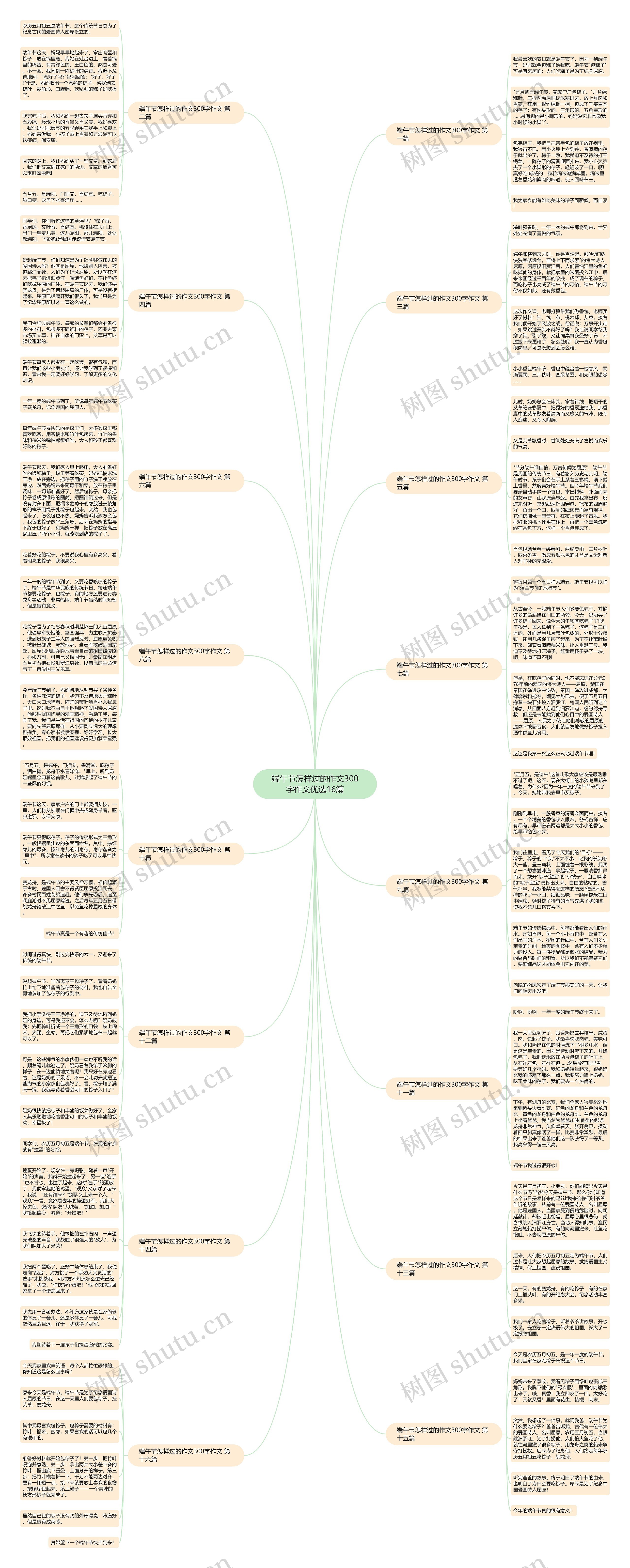 端午节怎样过的作文300字作文优选16篇思维导图