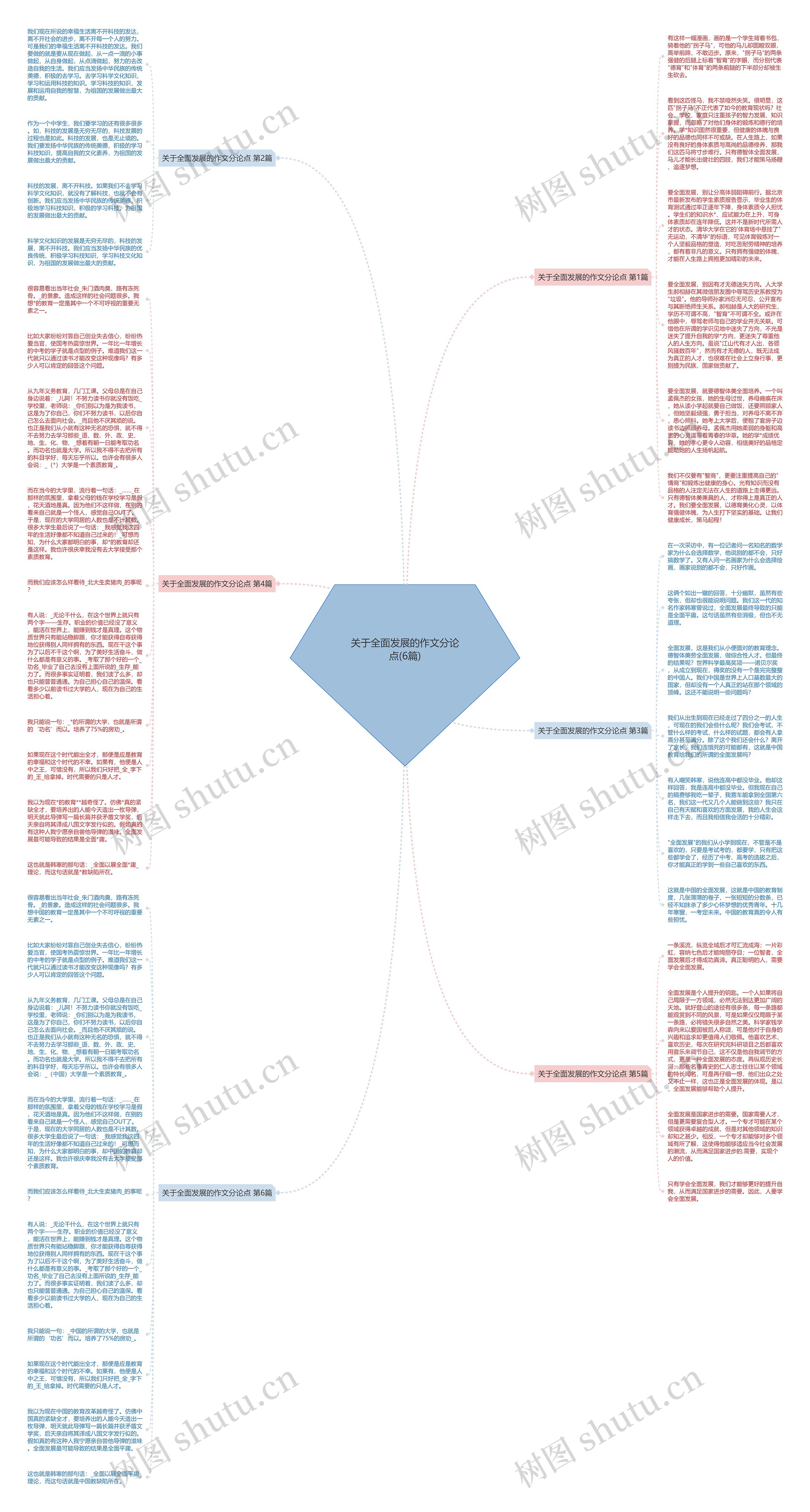 关于全面发展的作文分论点(6篇)思维导图