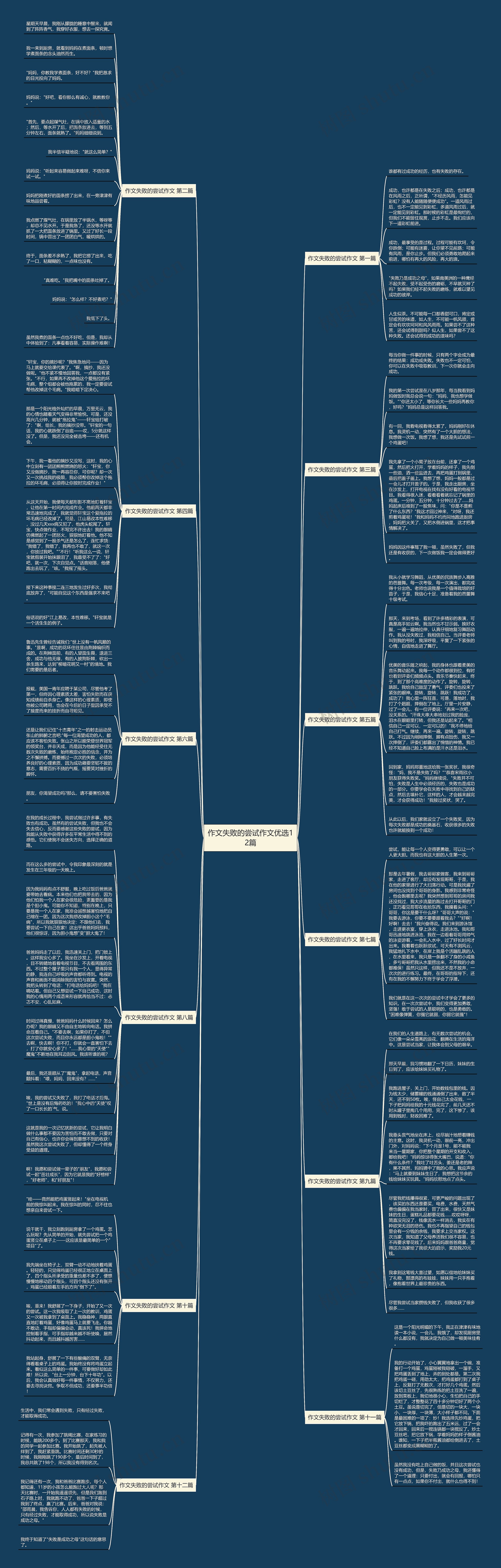 作文失败的尝试作文优选12篇思维导图