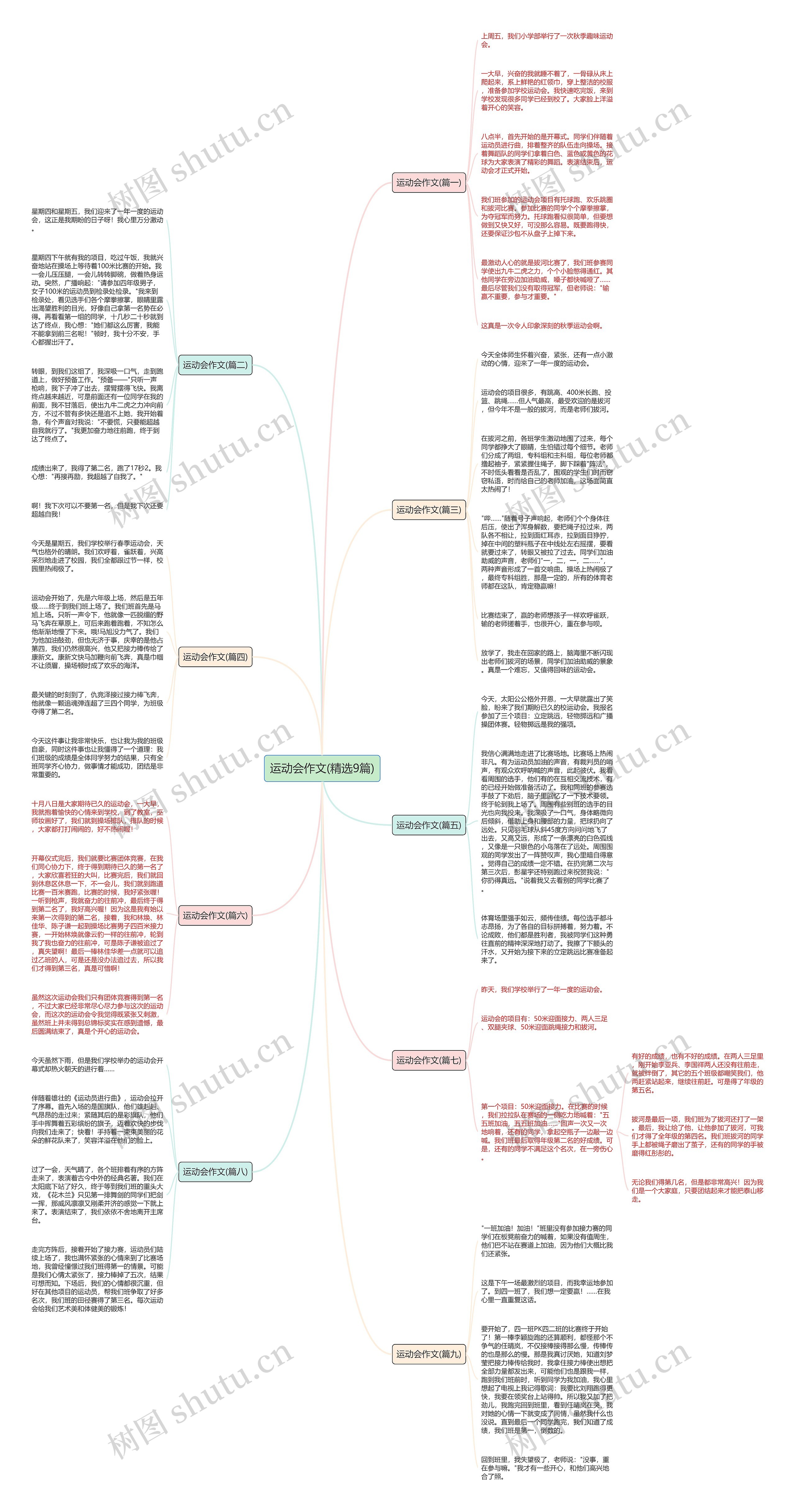 运动会作文(精选9篇)思维导图