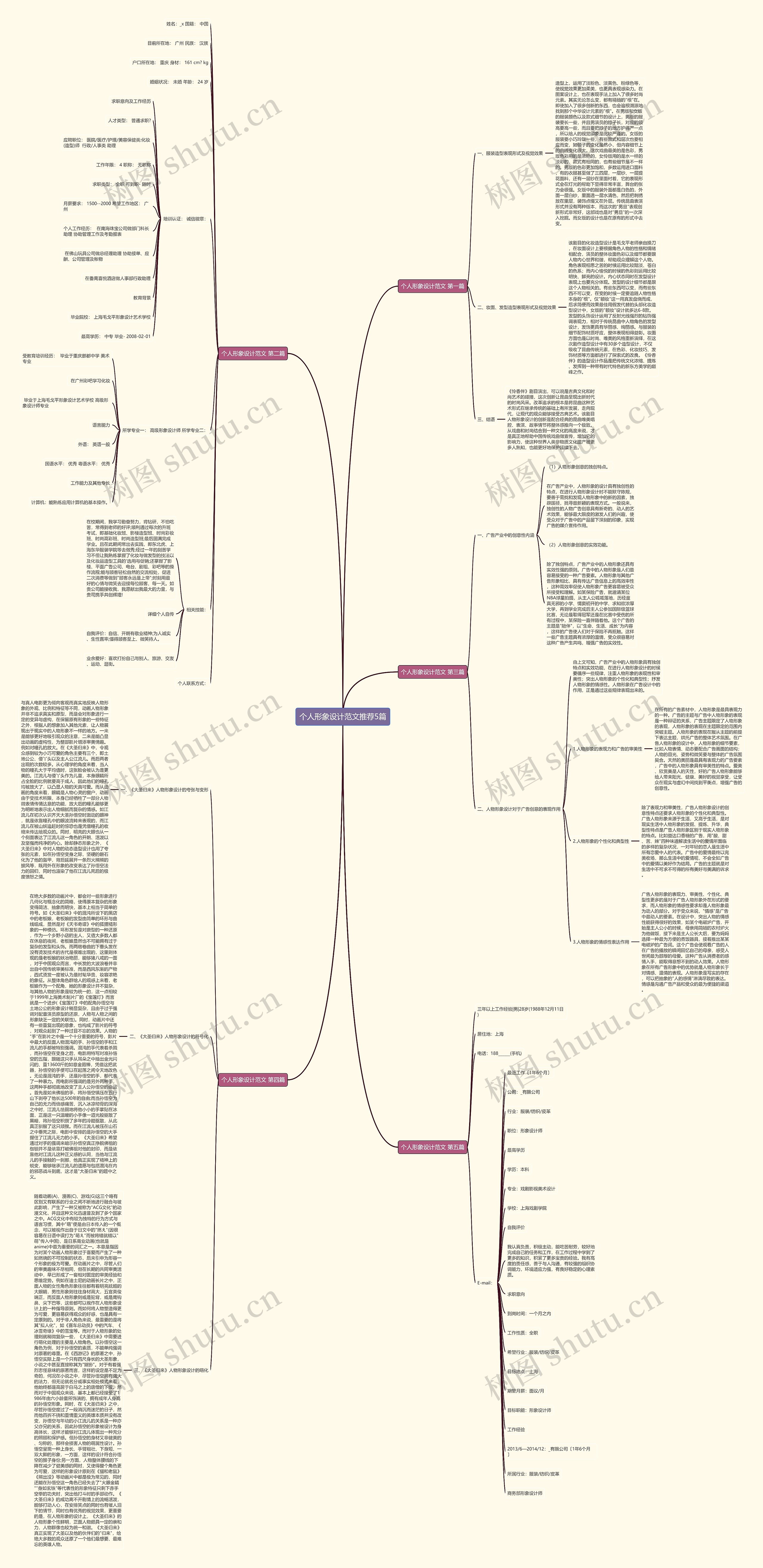 个人形象设计范文推荐5篇思维导图