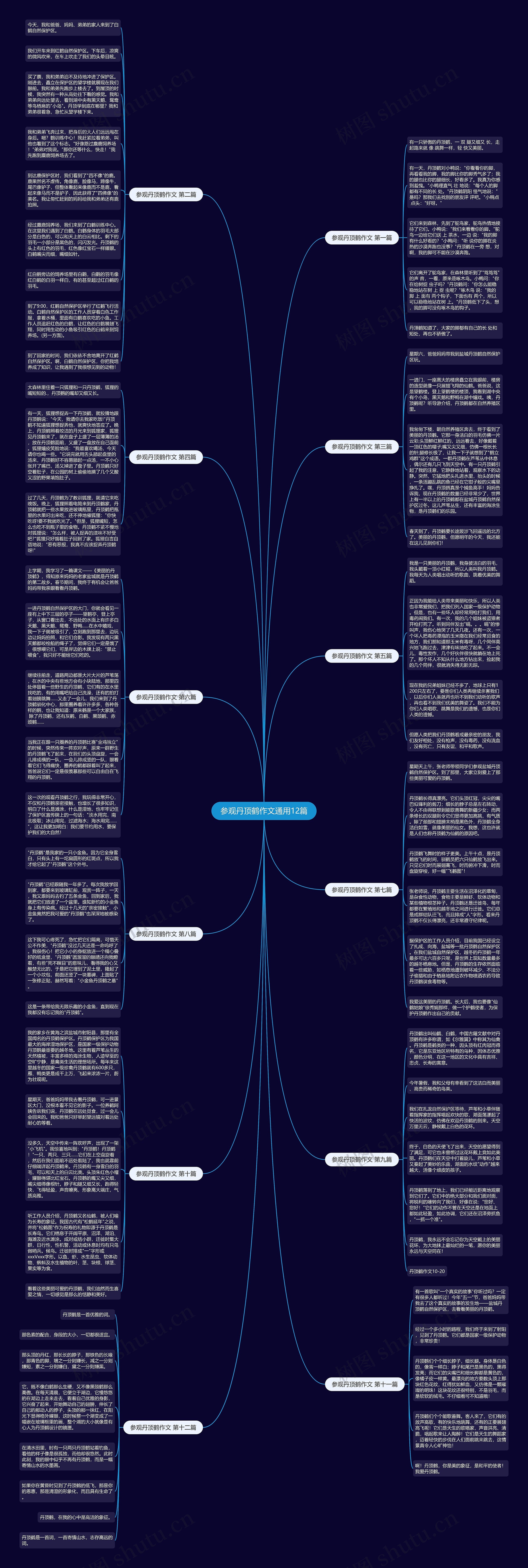 参观丹顶鹤作文通用12篇思维导图