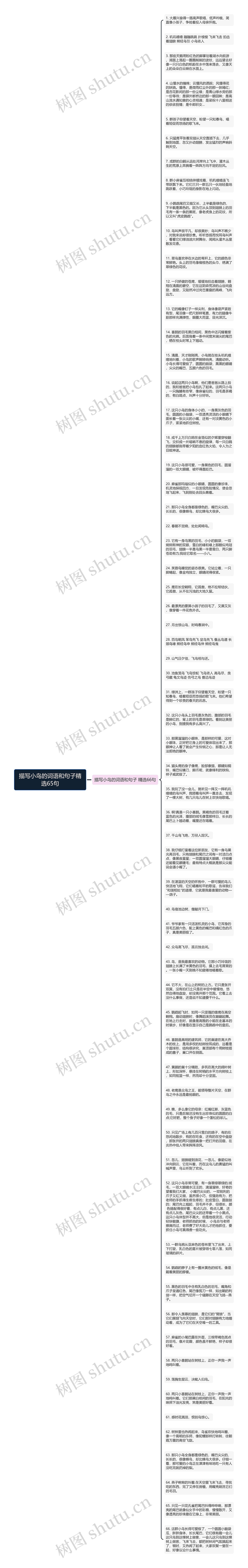 描写小鸟的词语和句子精选65句思维导图