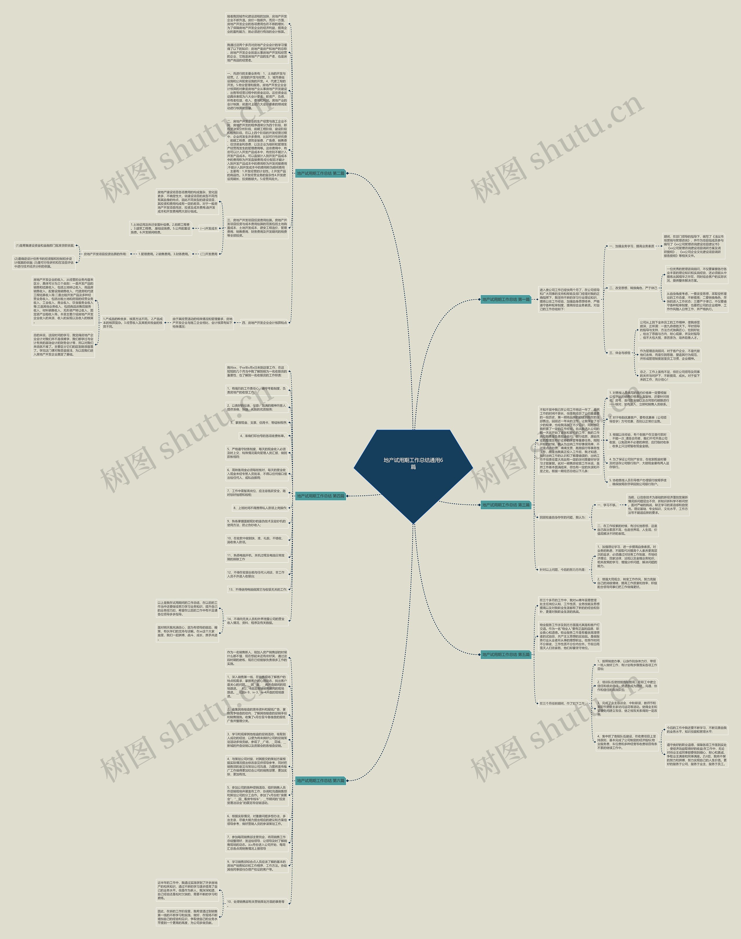 地产试用期工作总结通用6篇思维导图