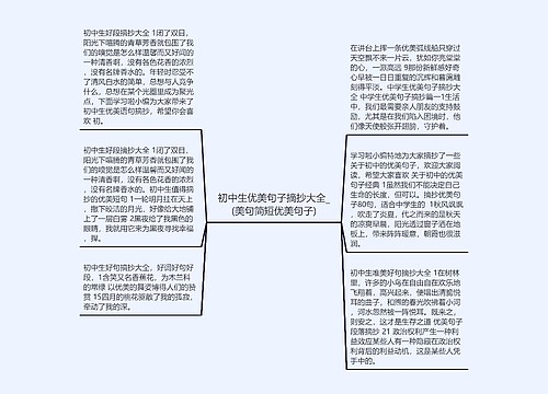 初中生优美句子摘抄大全_(美句简短优美句子)