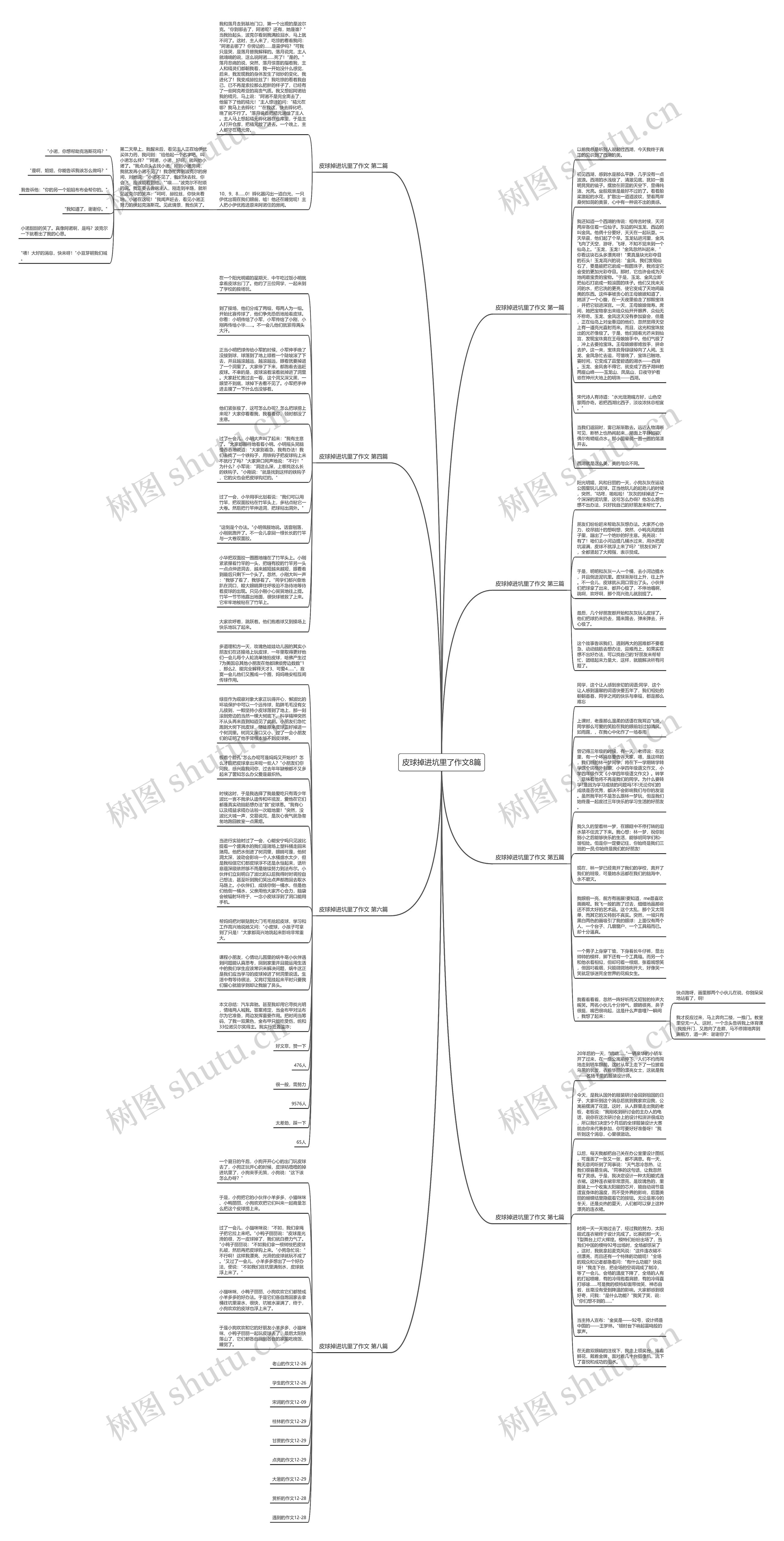 皮球掉进坑里了作文8篇思维导图