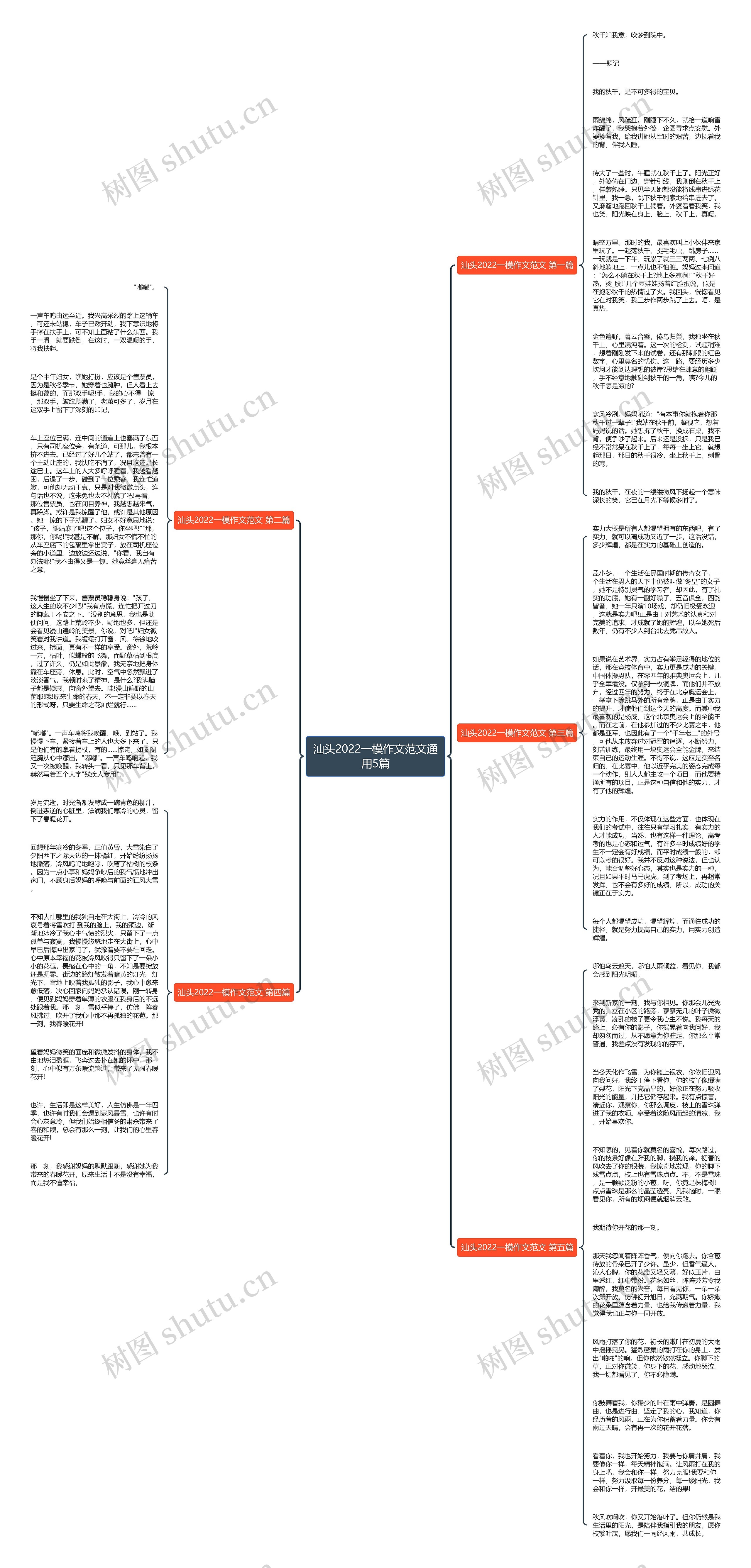 汕头2022一模作文范文通用5篇思维导图