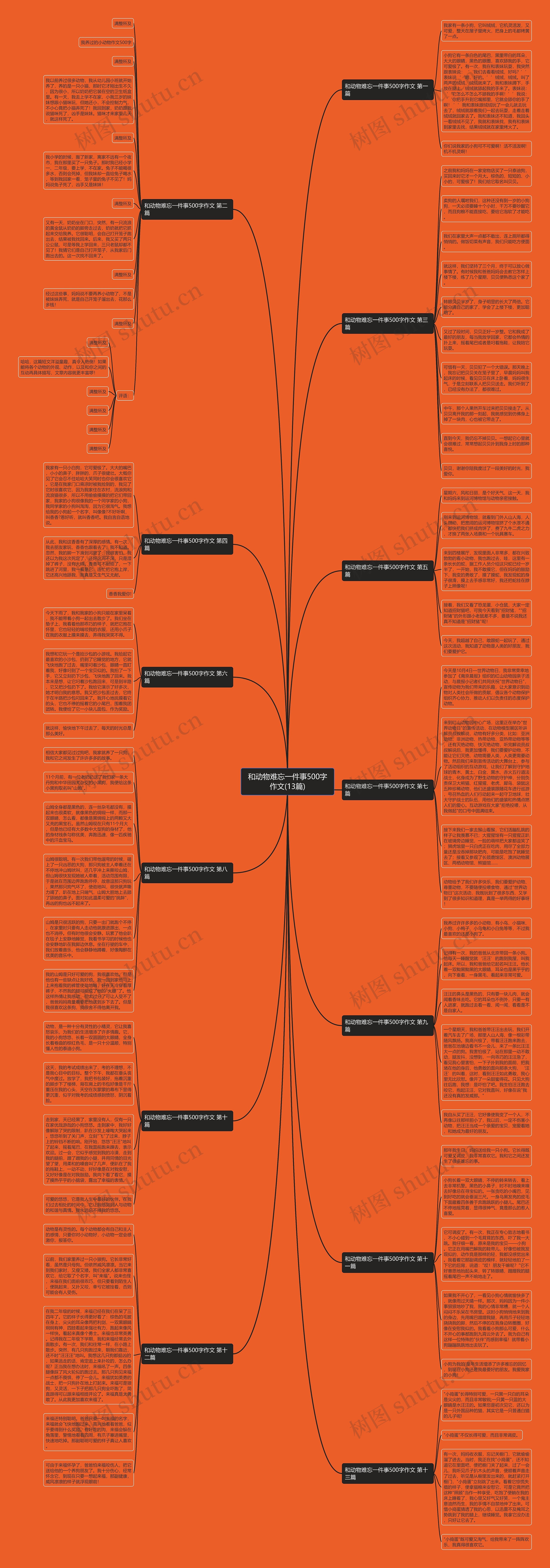 和动物难忘一件事500字作文(13篇)思维导图