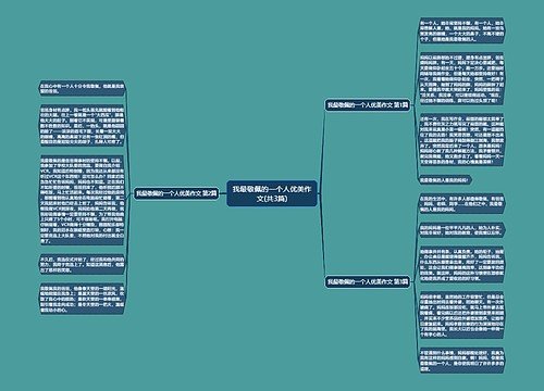 我最敬佩的一个人优美作文(共3篇)