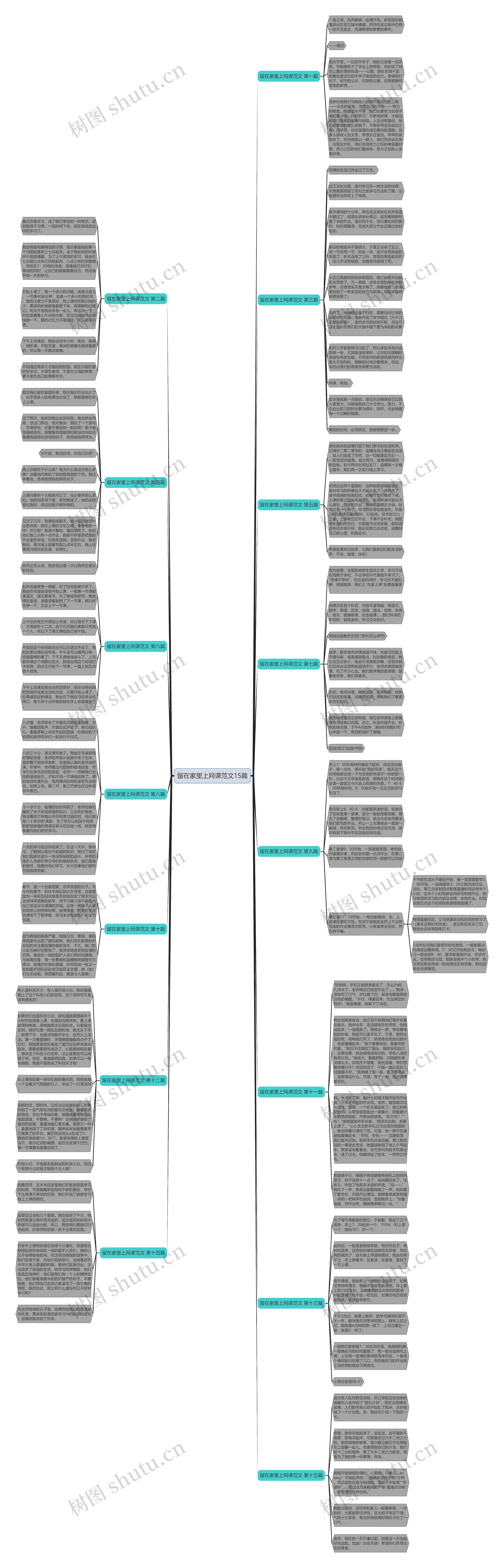 留在家里上网课范文15篇思维导图