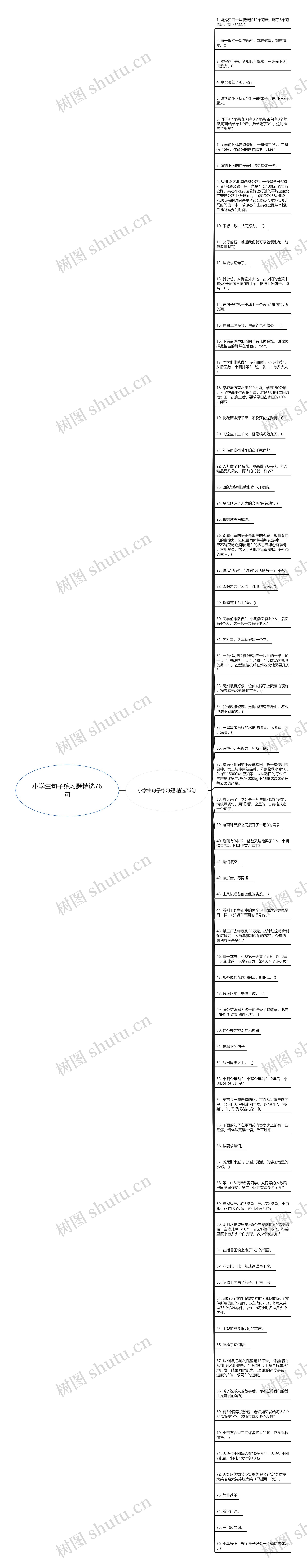 小学生句子练习题精选76句