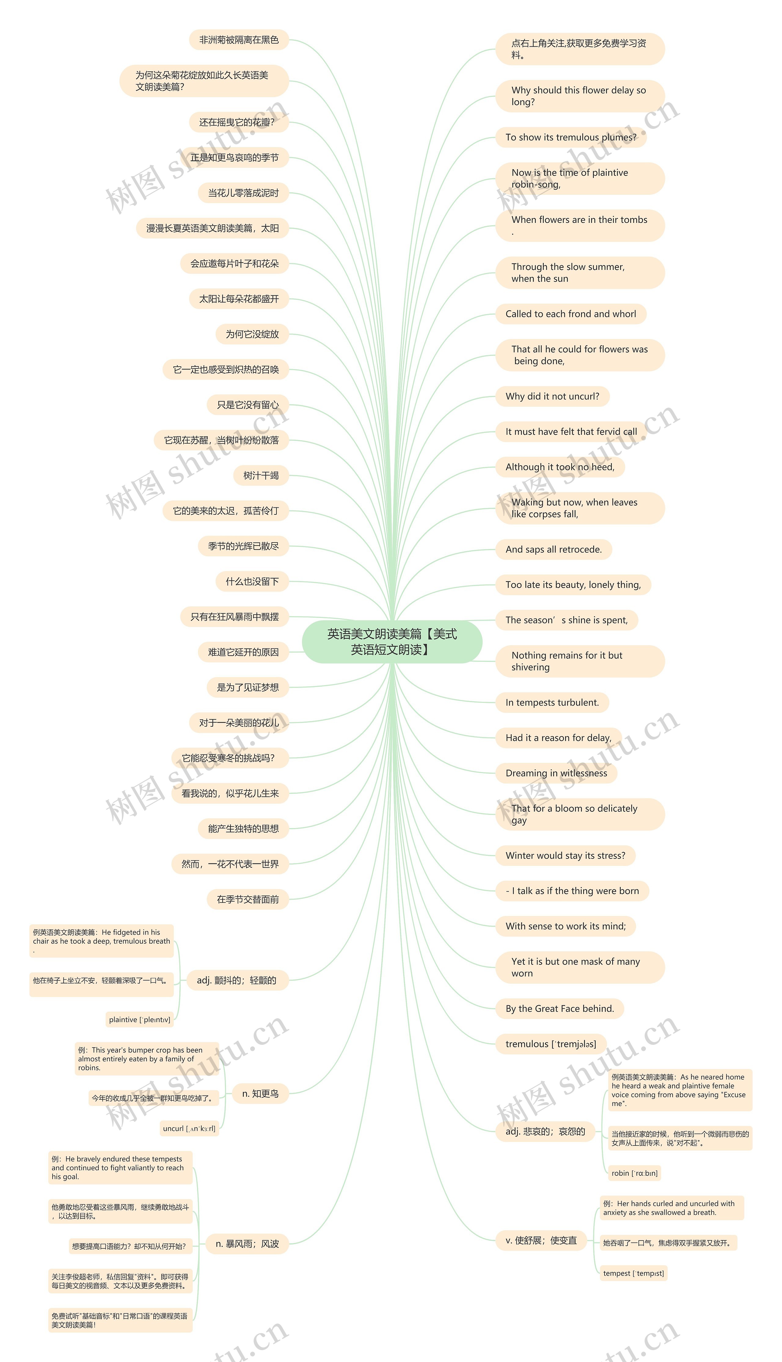英语美文朗读美篇【美式英语短文朗读】思维导图