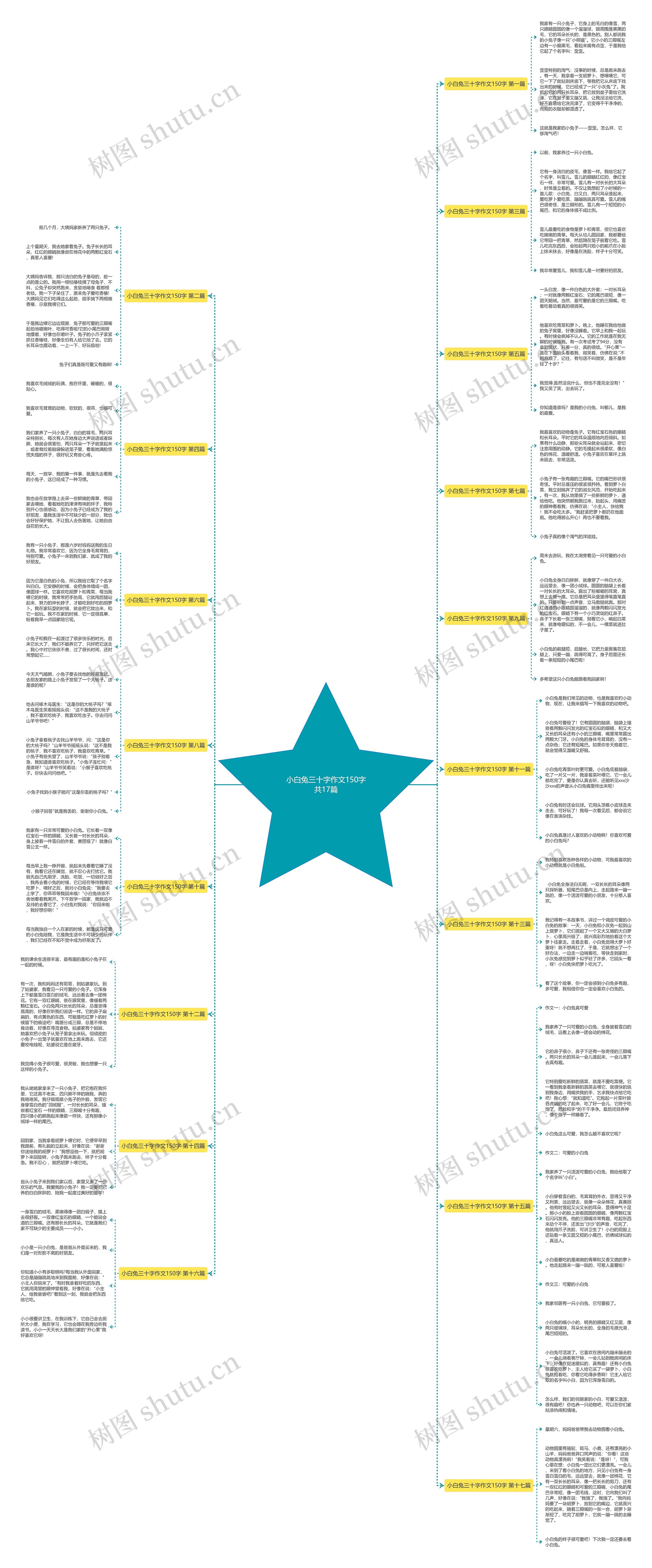 小白兔三十字作文150字共17篇思维导图