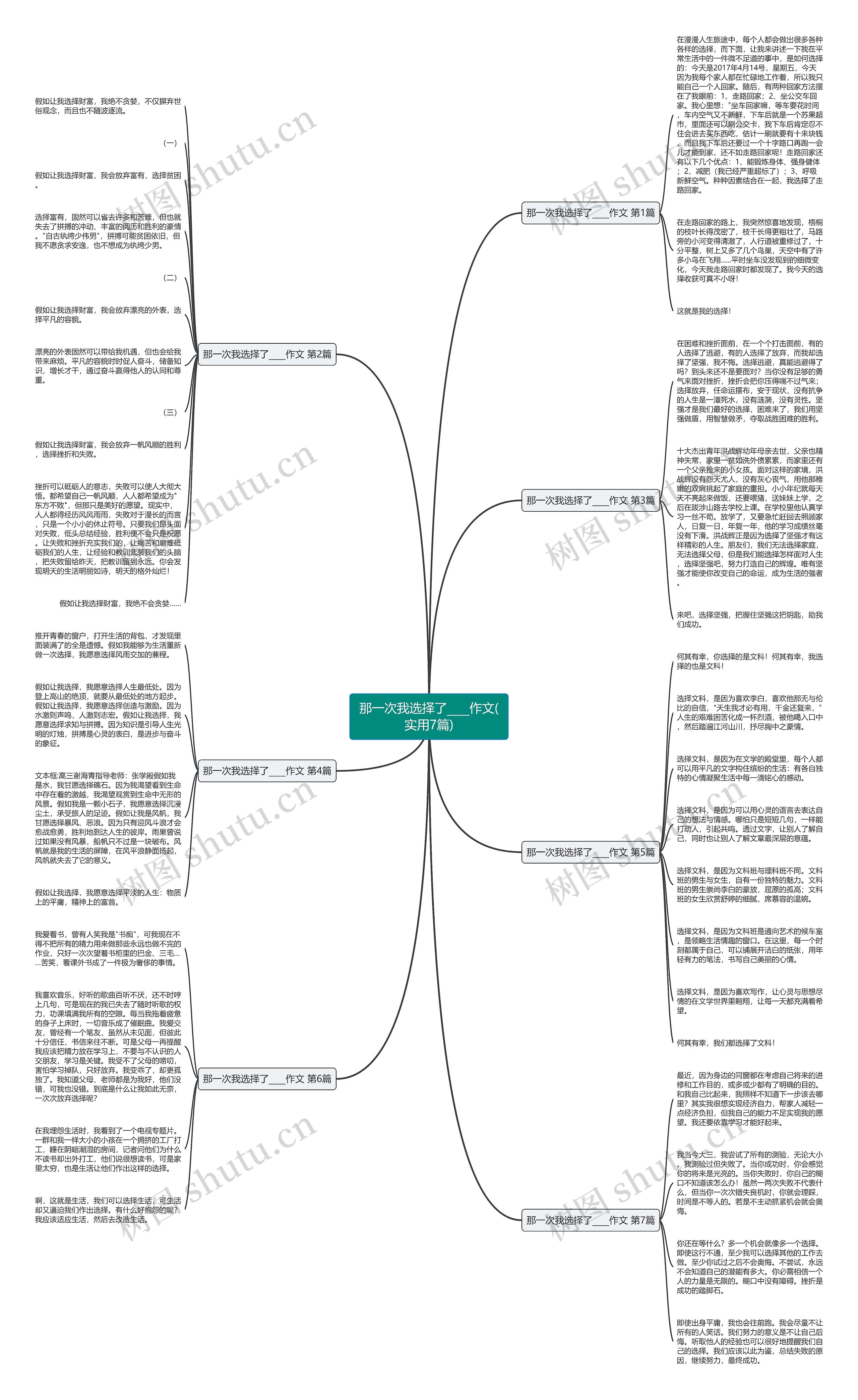 那一次我选择了____作文(实用7篇)思维导图