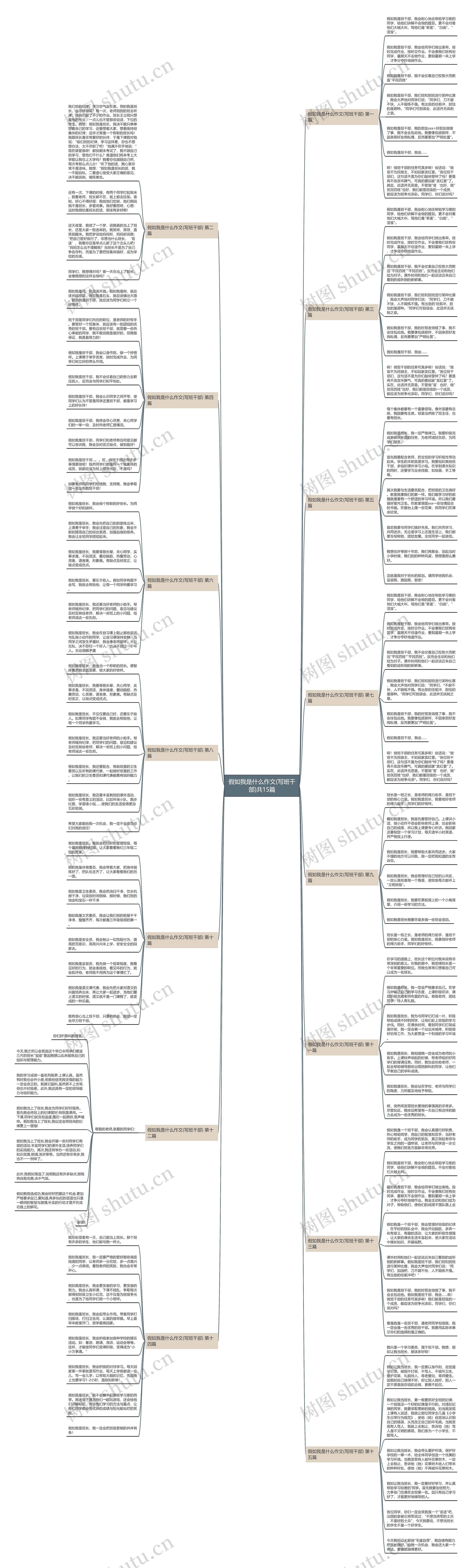 假如我是什么作文(写班干部)共15篇思维导图