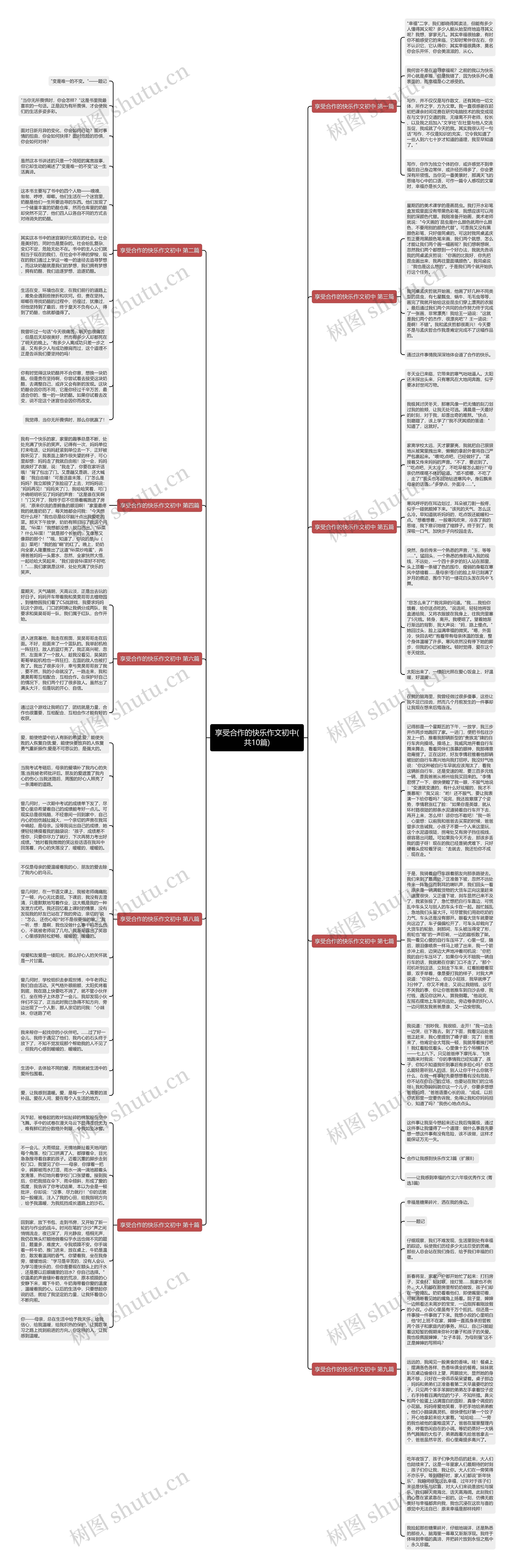 享受合作的快乐作文初中(共10篇)思维导图