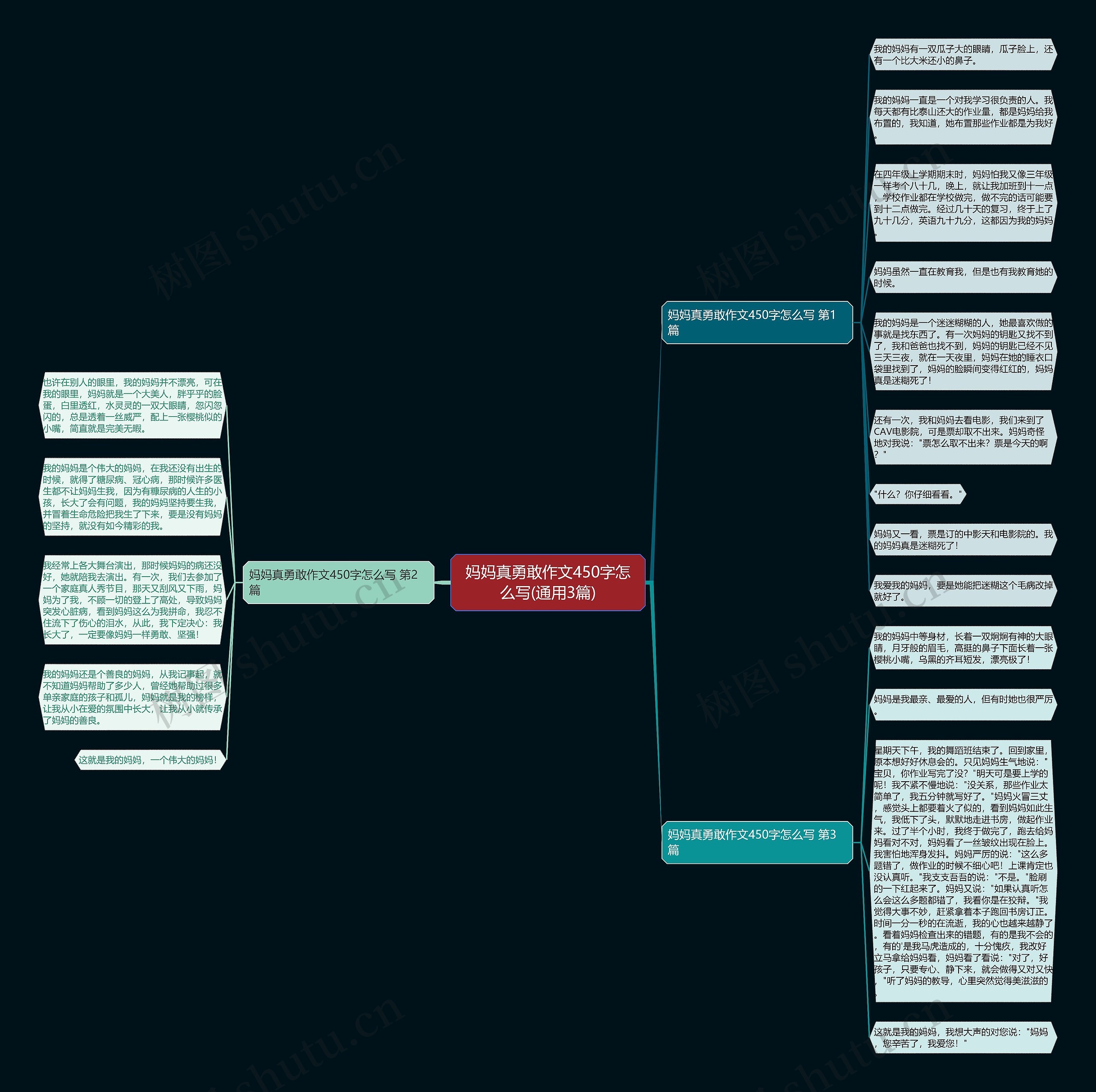 妈妈真勇敢作文450字怎么写(通用3篇)思维导图
