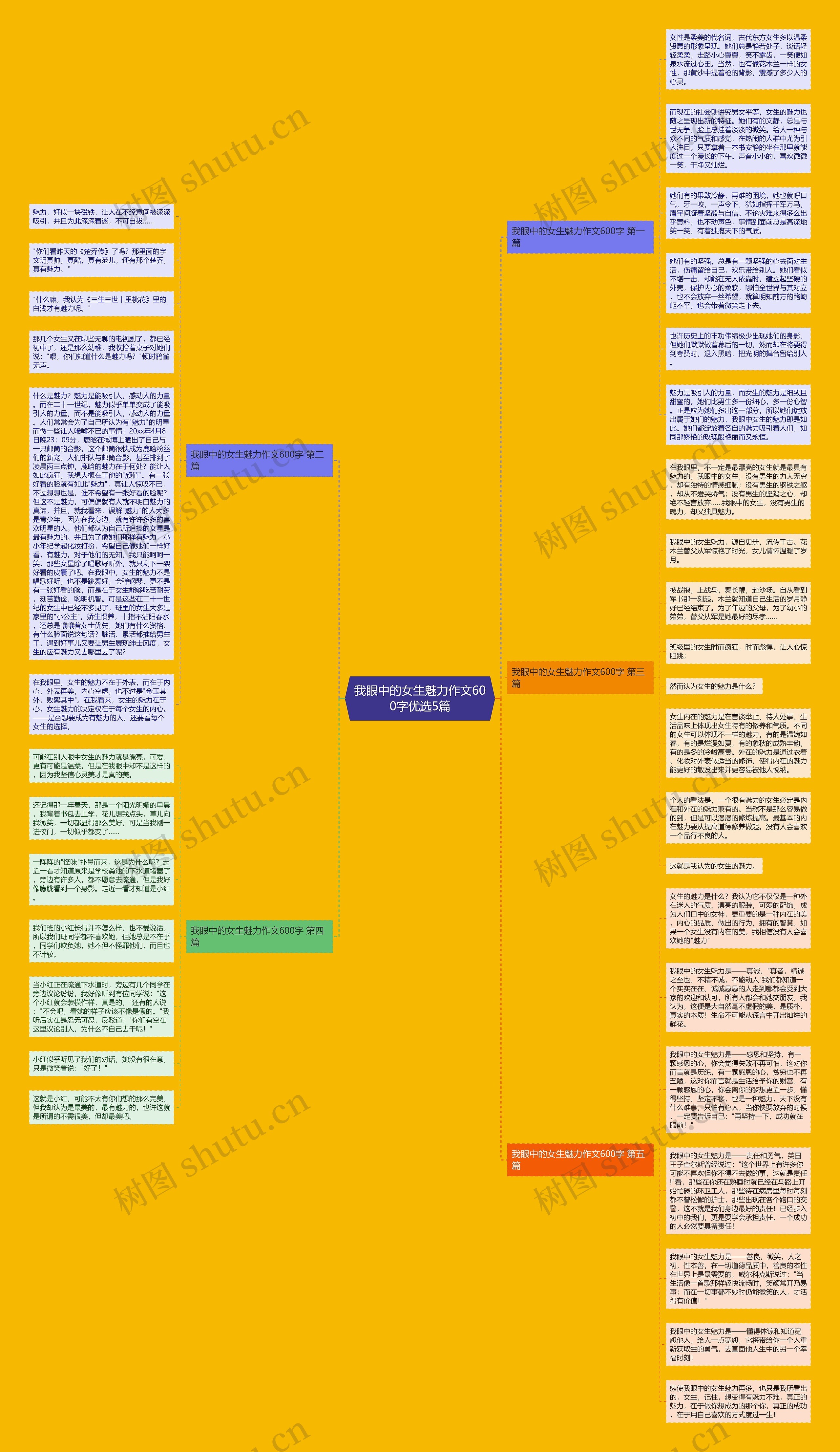我眼中的女生魅力作文600字优选5篇思维导图