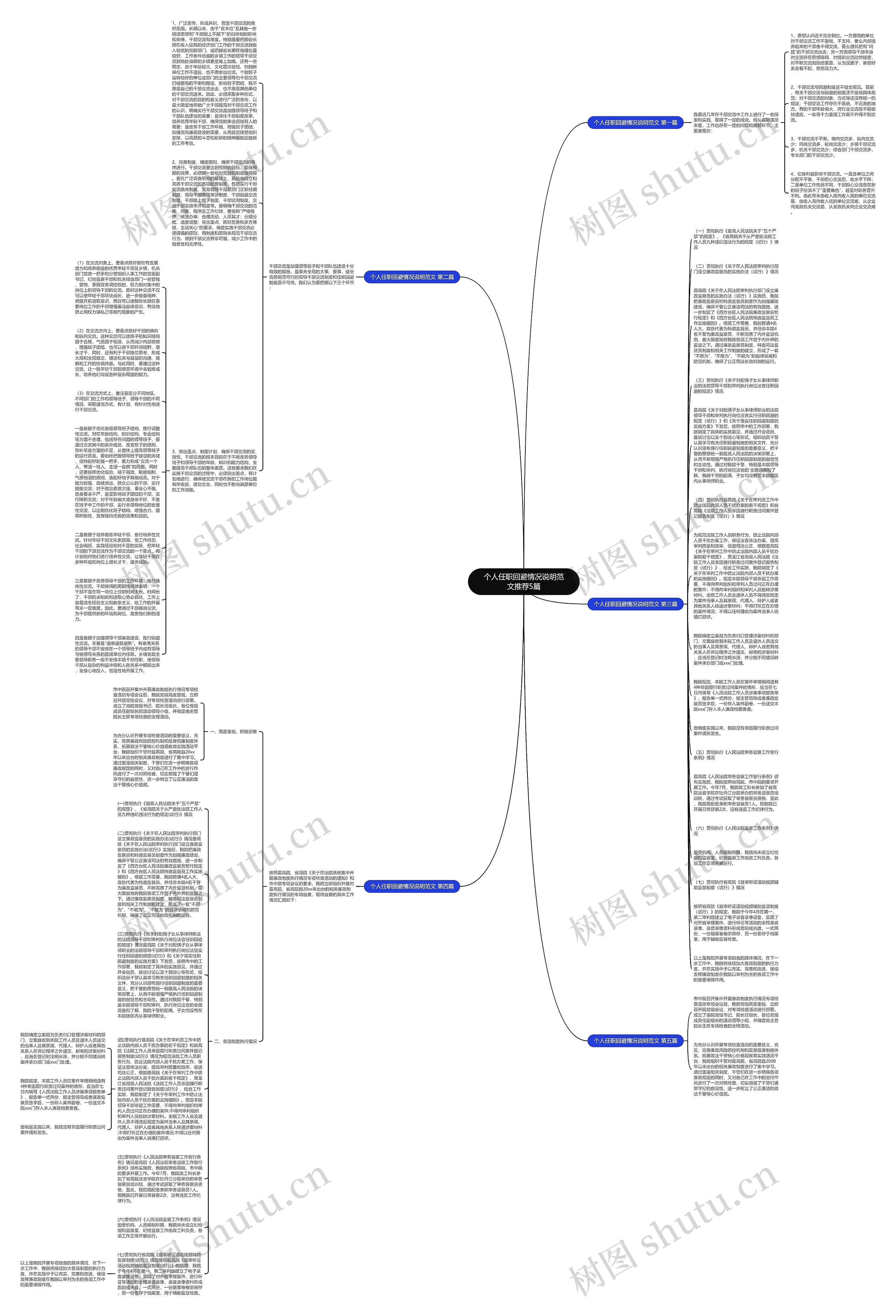 个人任职回避情况说明范文推荐5篇思维导图