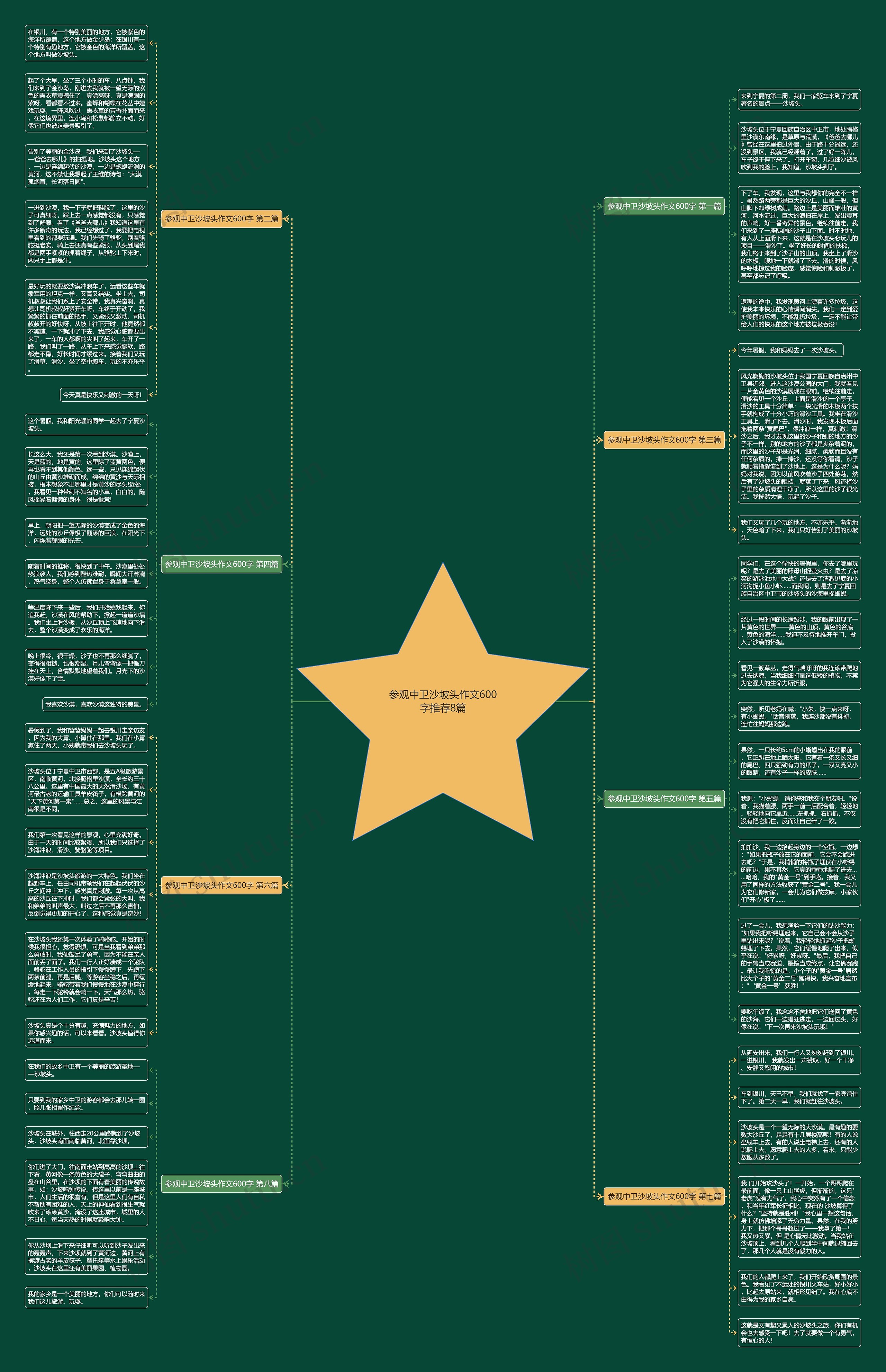 参观中卫沙坡头作文600字推荐8篇思维导图