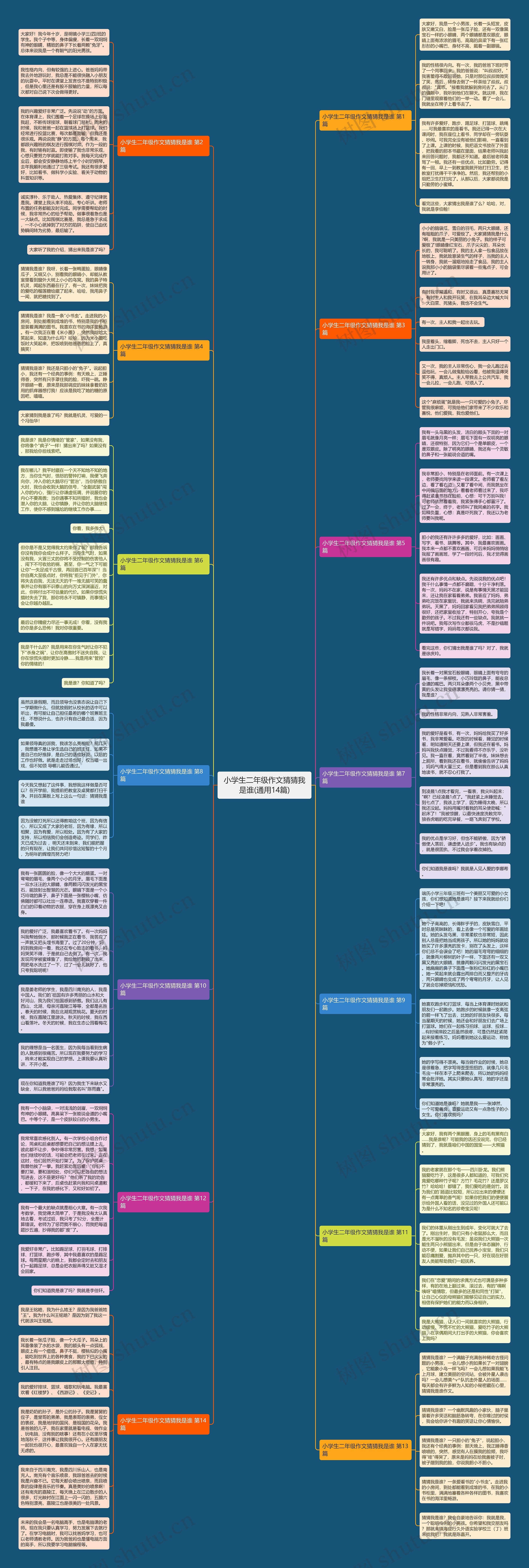 小学生二年级作文猜猜我是谁(通用14篇)思维导图