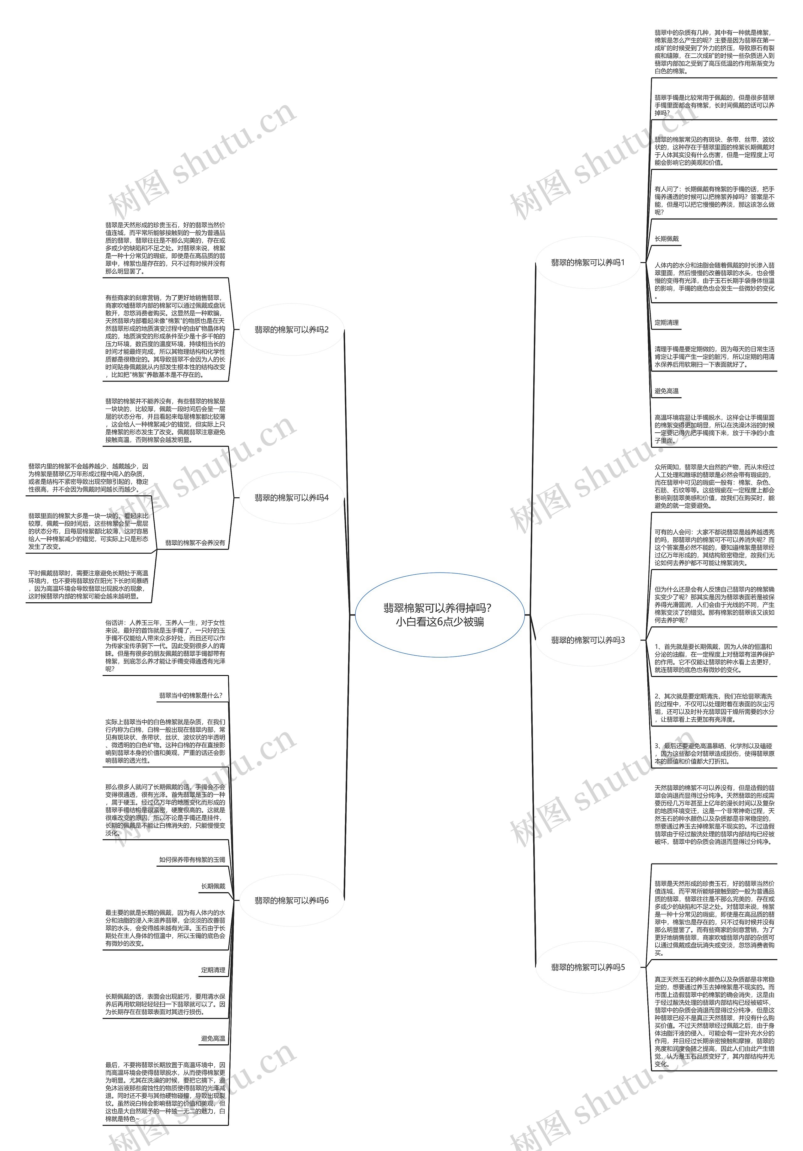 翡翠棉絮可以养得掉吗？小白看这6点少被骗思维导图
