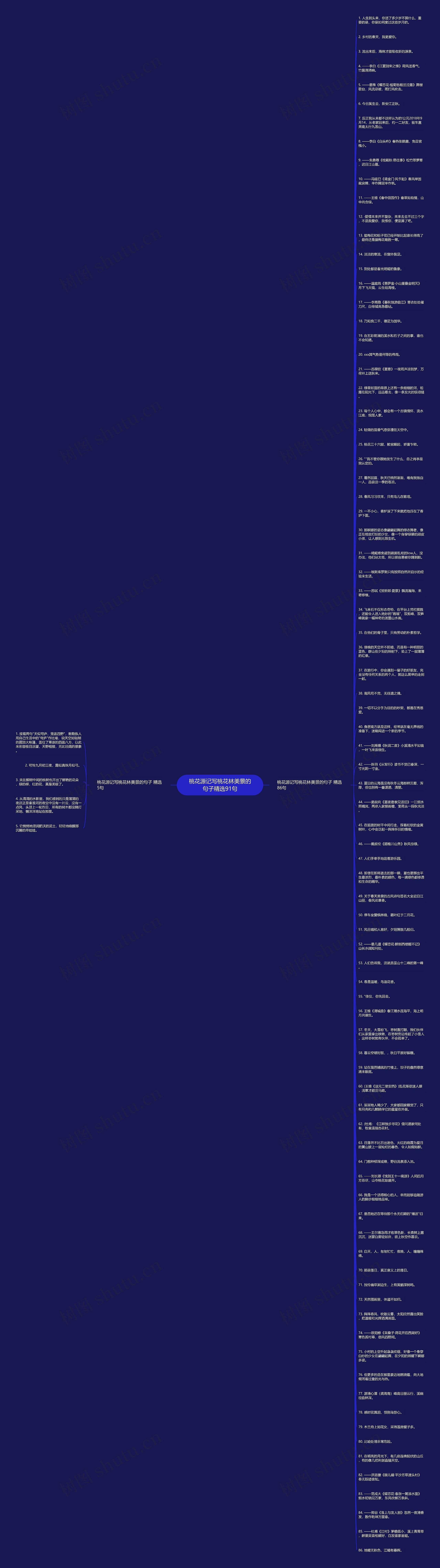 桃花源记写桃花林美景的句子精选91句思维导图