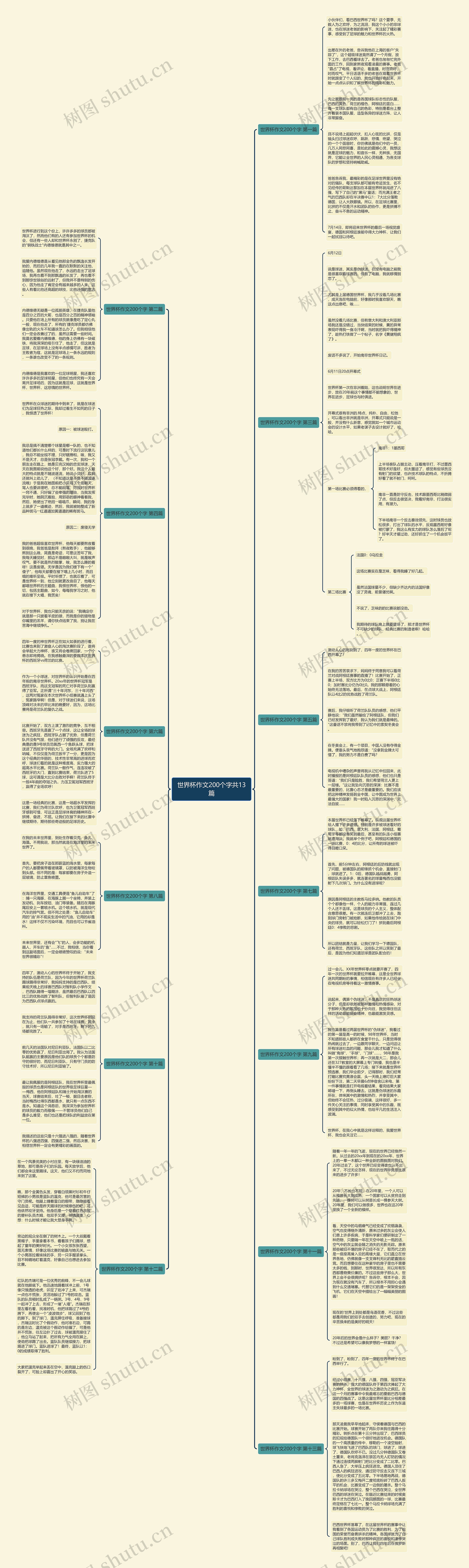 世界杯作文200个字共13篇思维导图