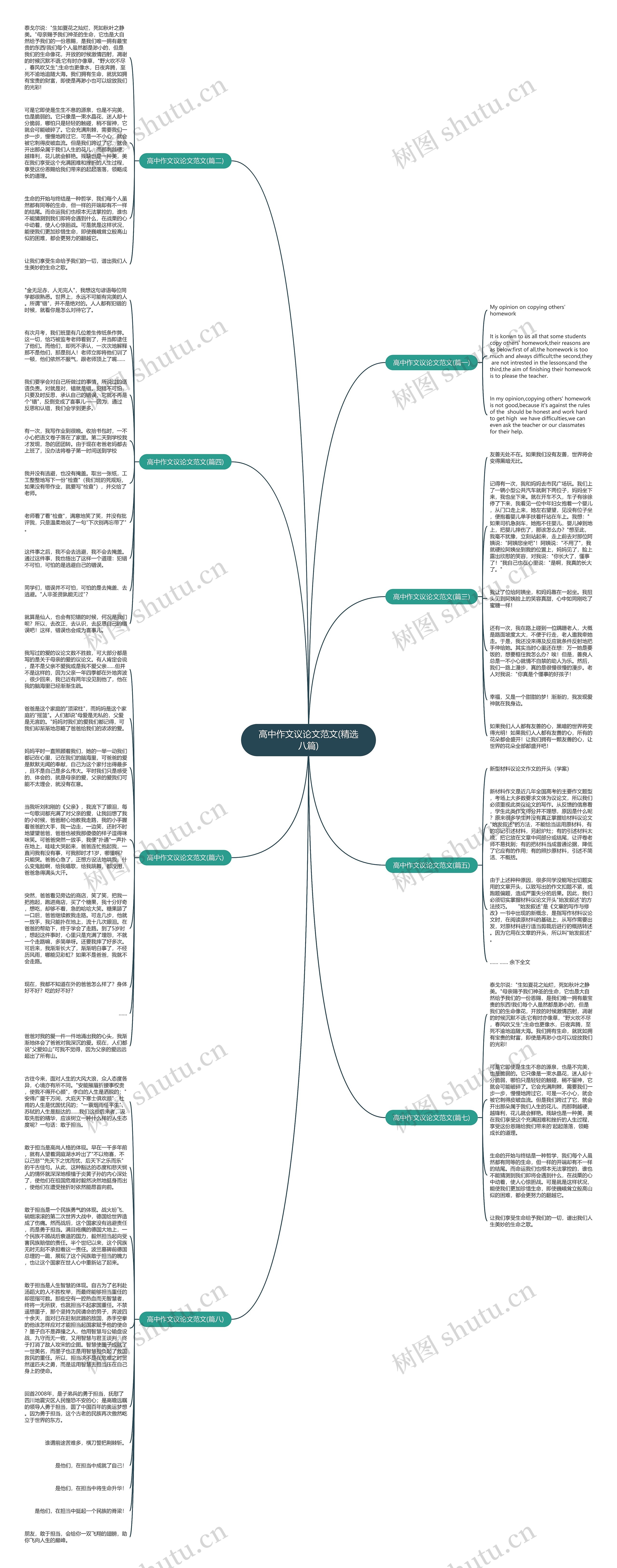 高中作文议论文范文(精选八篇)思维导图