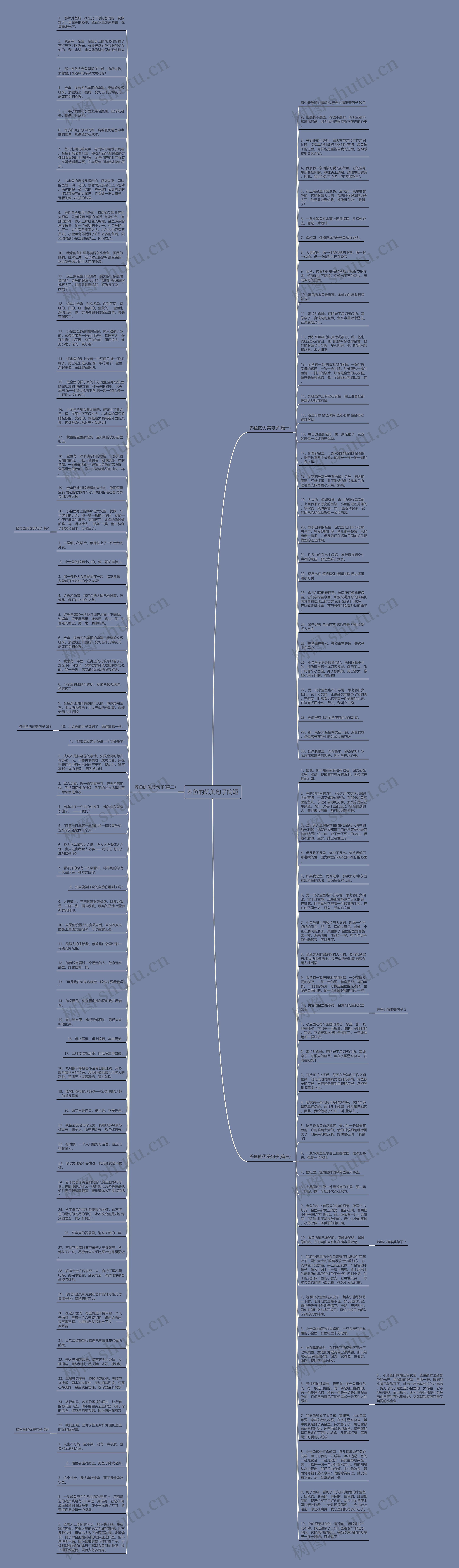 养鱼的优美句子简短思维导图