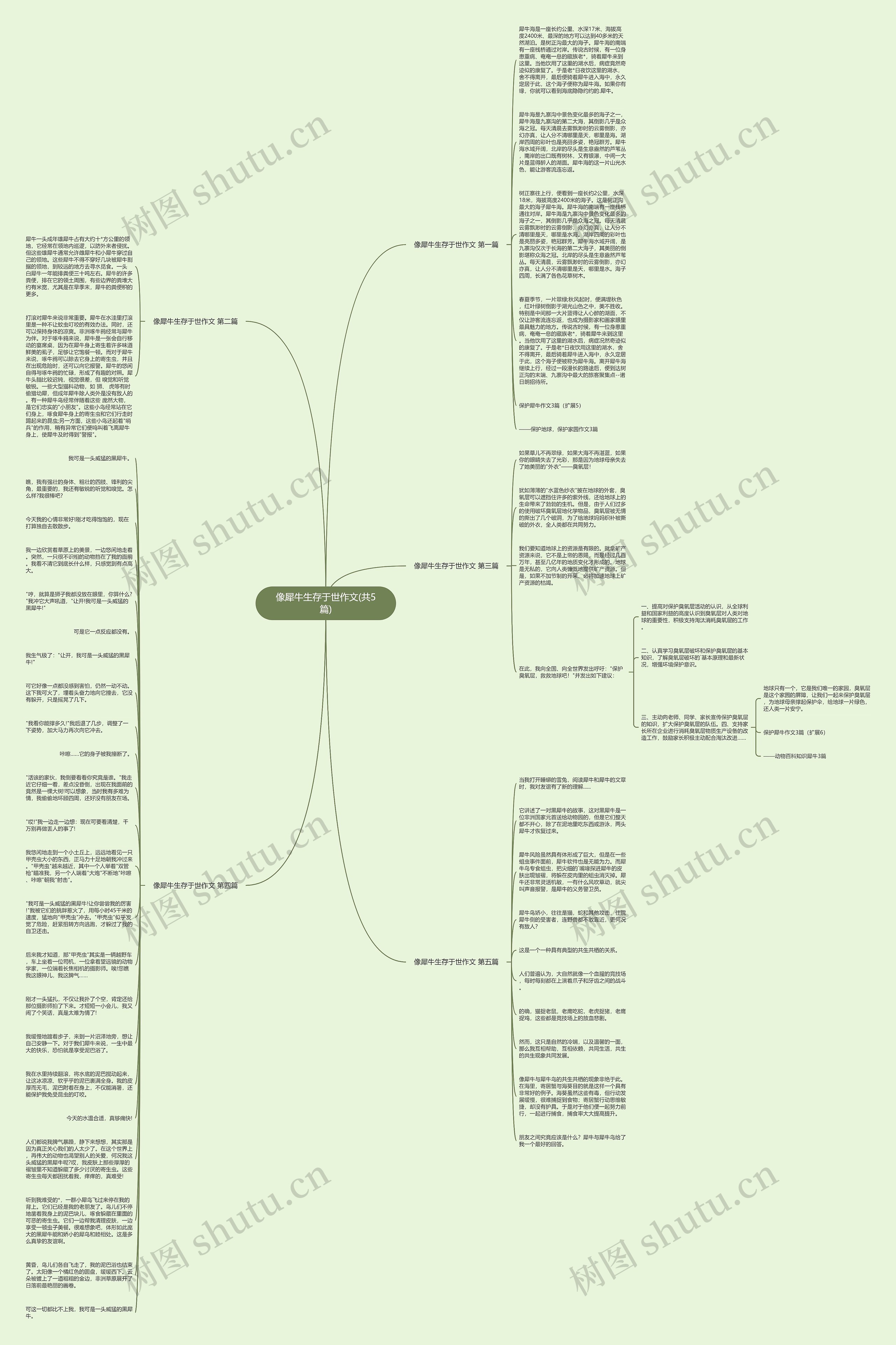 像犀牛生存于世作文(共5篇)思维导图