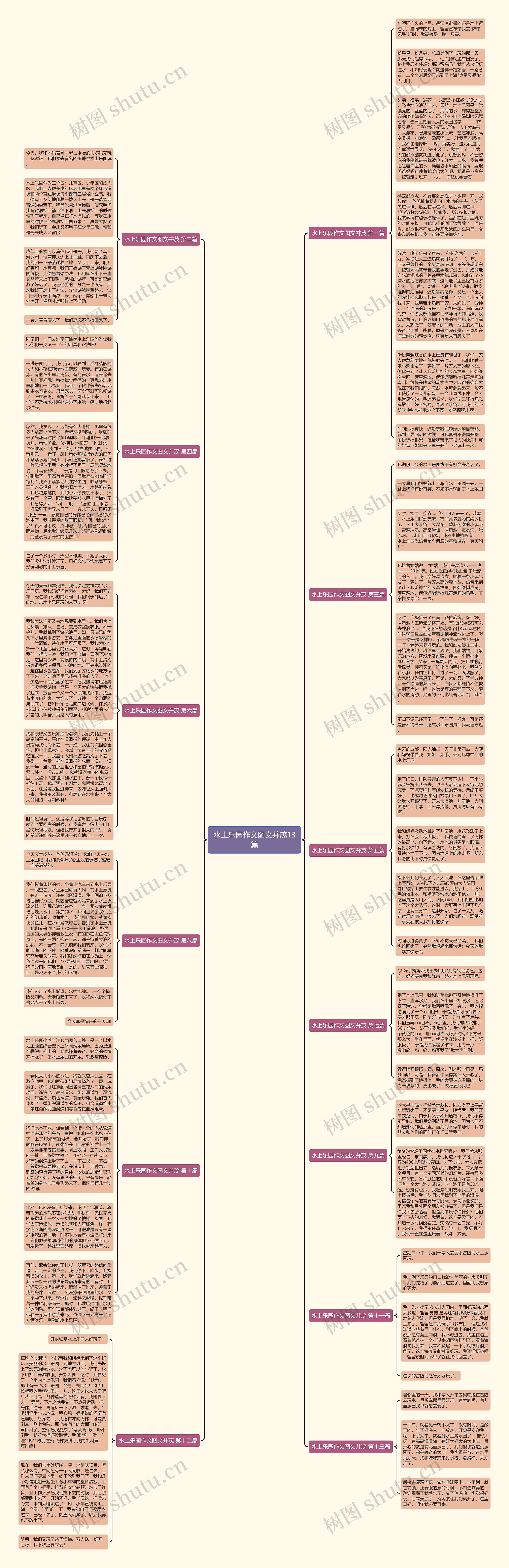 水上乐园作文图文并茂13篇思维导图