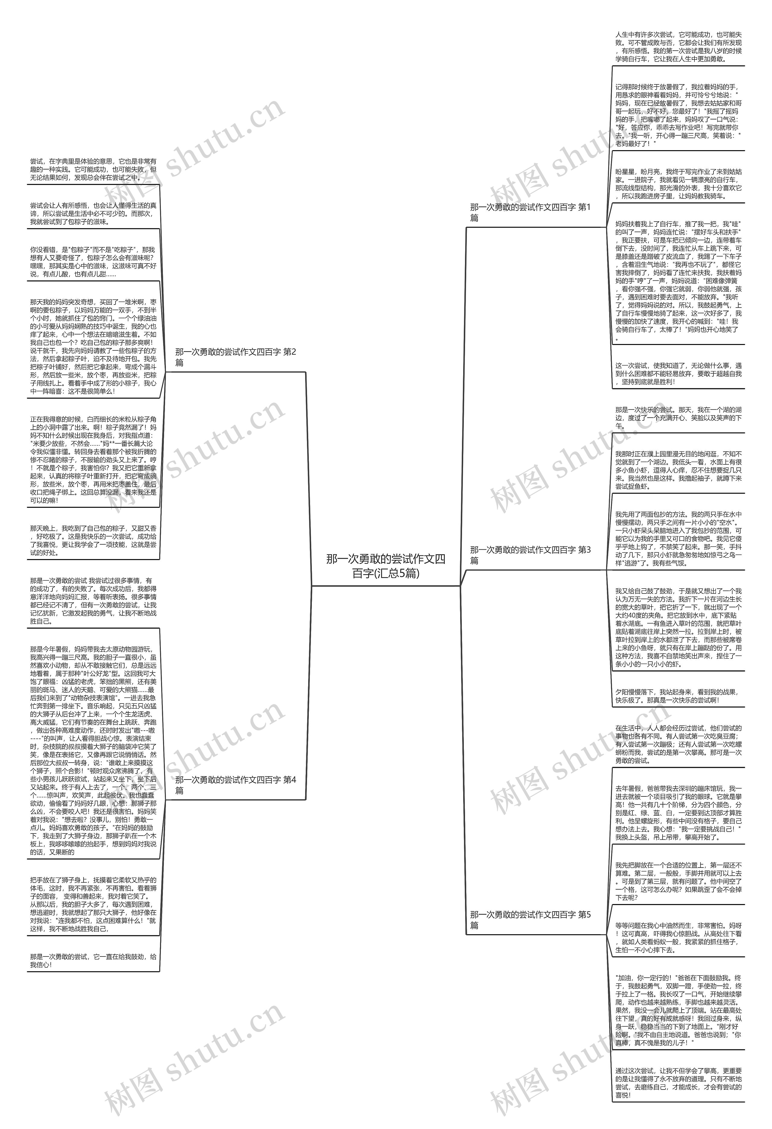 那一次勇敢的尝试作文四百字(汇总5篇)思维导图
