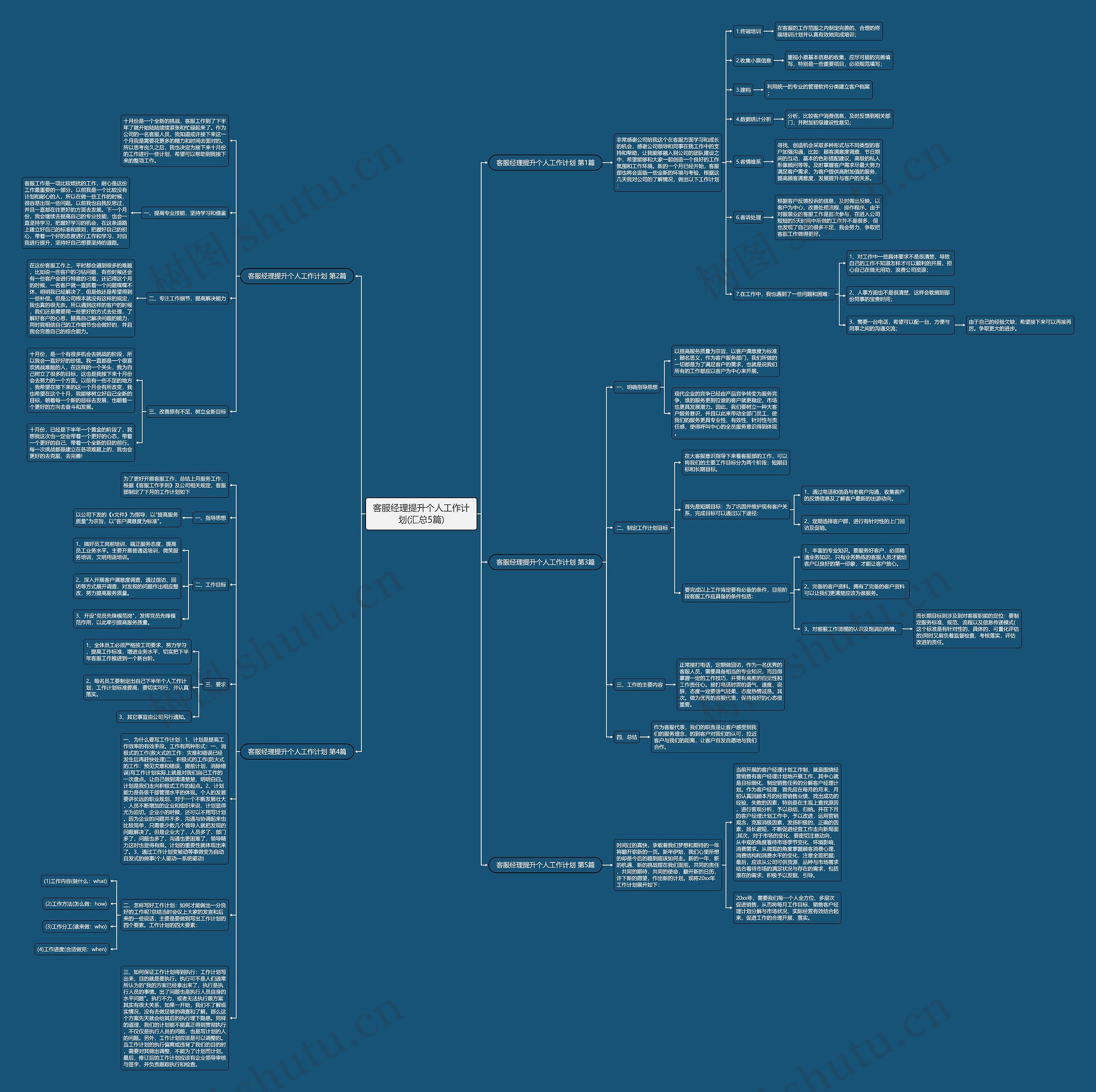客服经理提升个人工作计划(汇总5篇)思维导图
