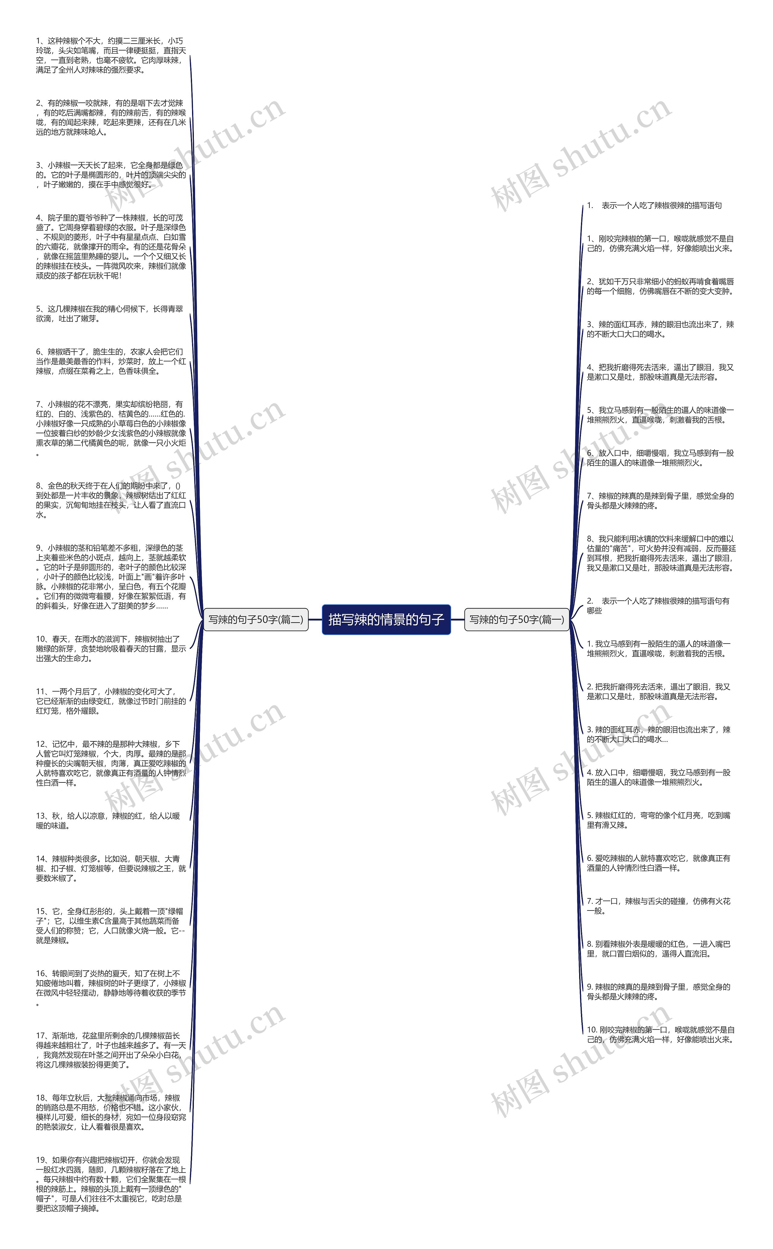 描写辣的情景的句子思维导图