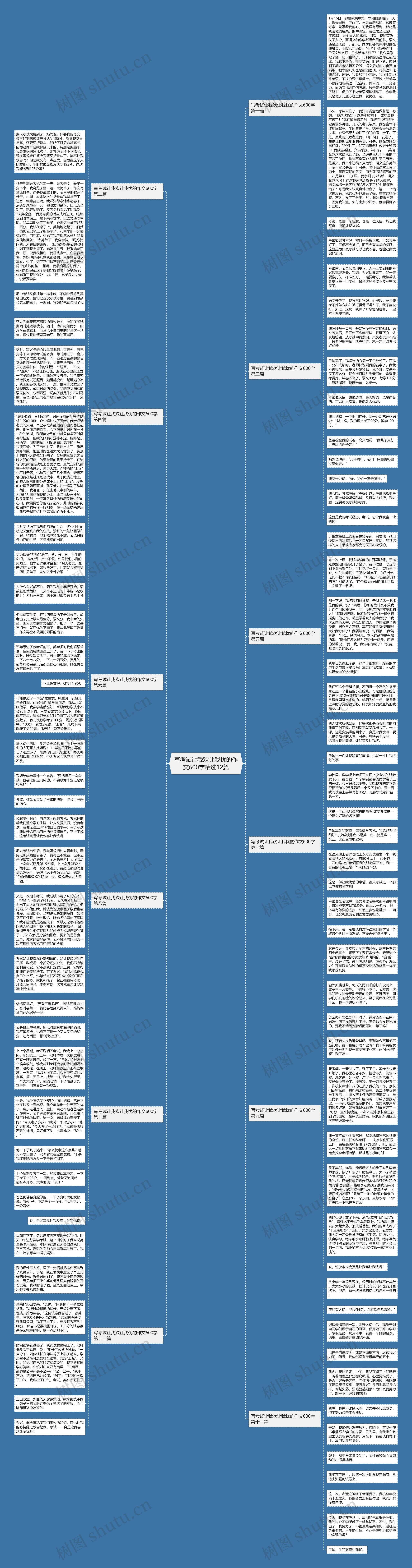 写考试让我欢让我忧的作文600字精选12篇思维导图高清图 写考试让我欢让我忧的作文600字精选12篇思维导图