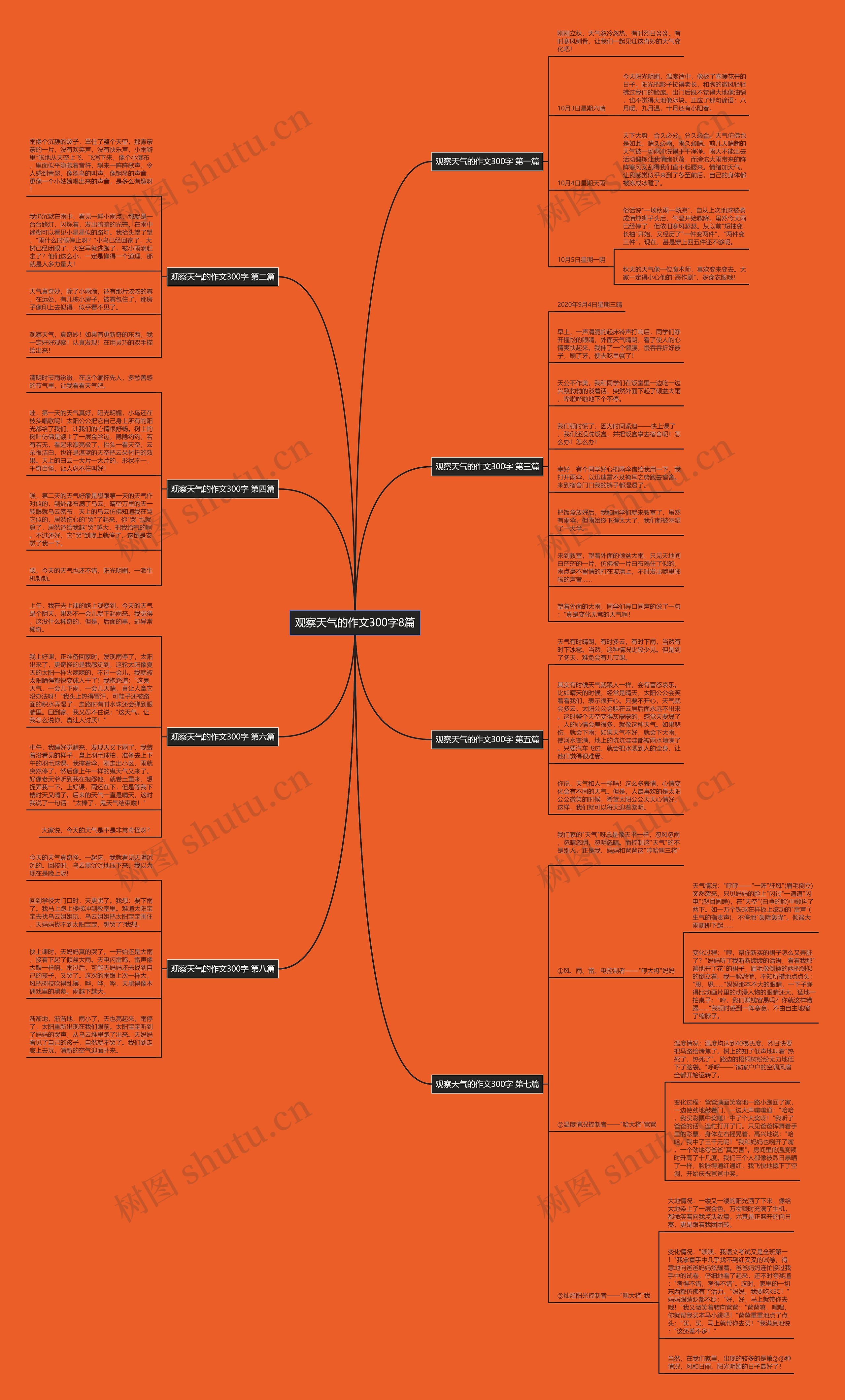 观察天气的作文300字8篇思维导图