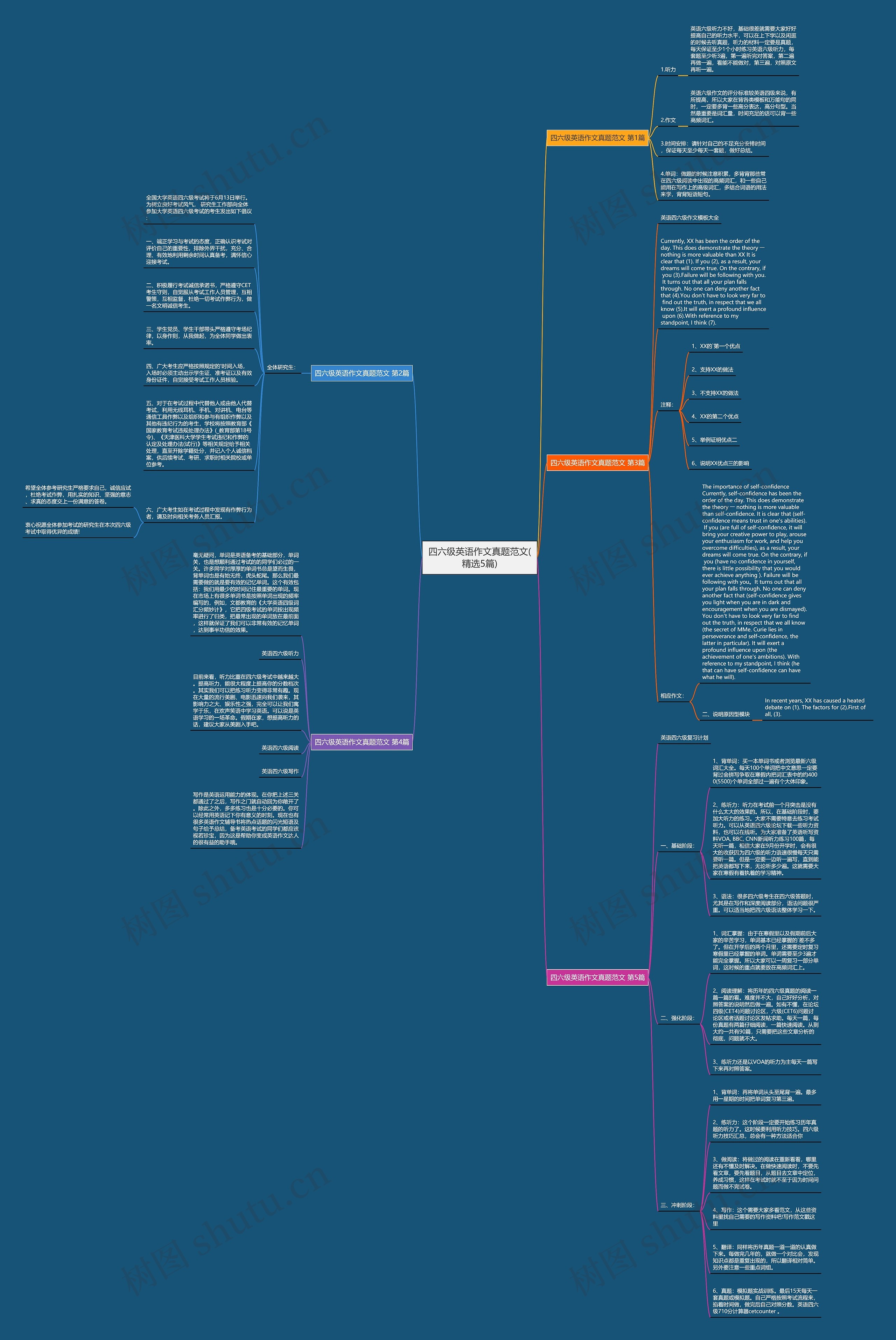 四六级英语作文真题范文(精选5篇)思维导图