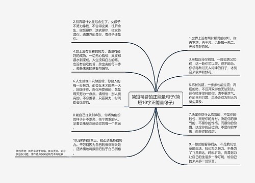 简短精辟的正能量句子(简短10字正能量句子)