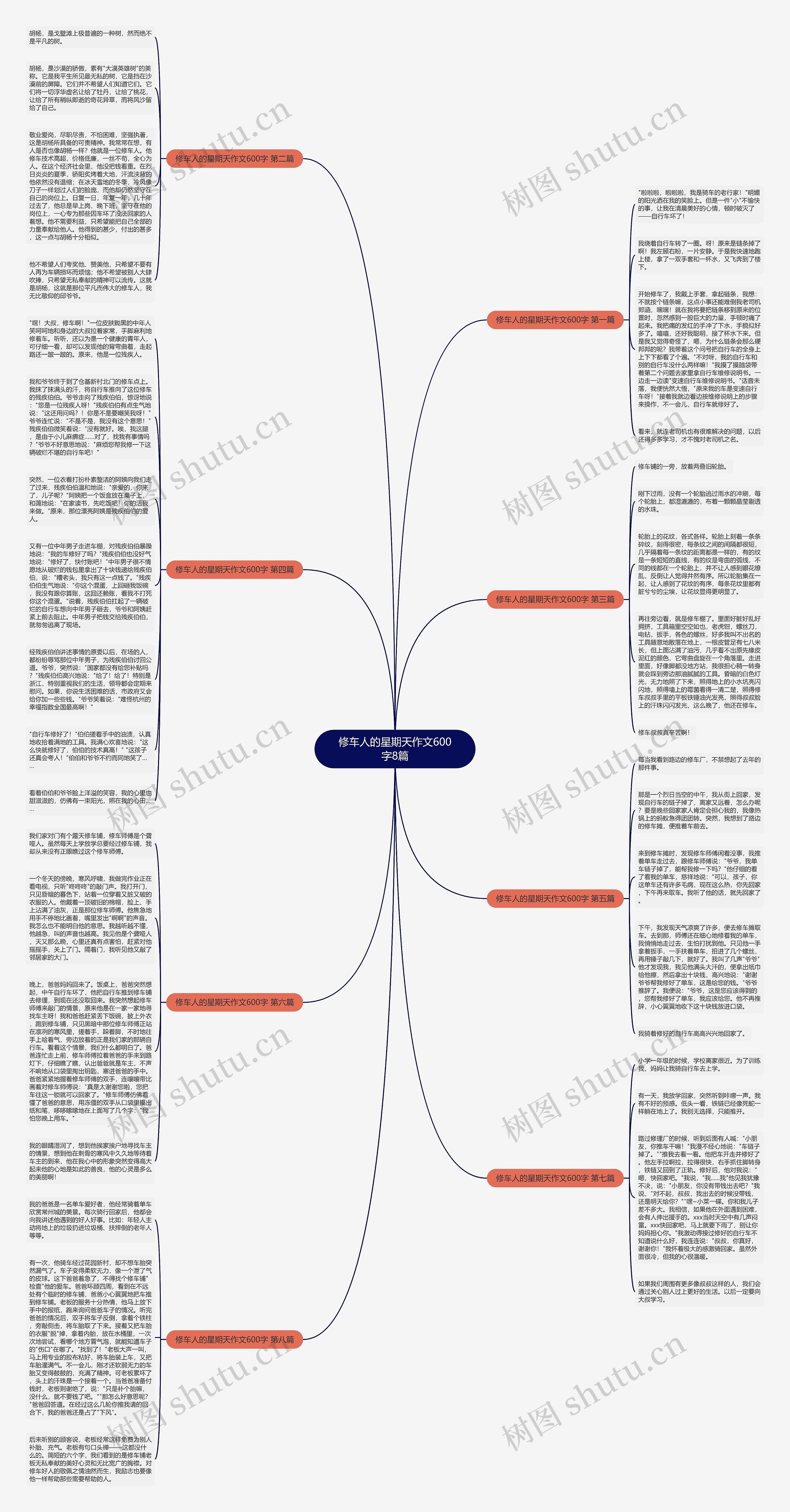 修车人的星期天作文600字8篇思维导图