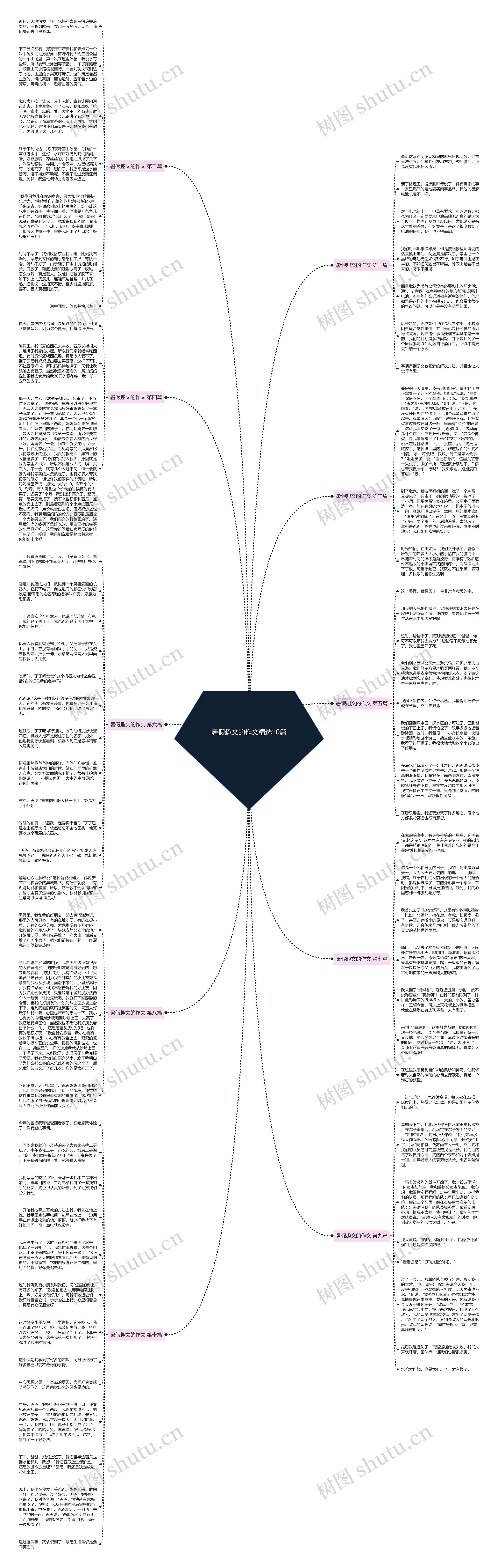 暑假趣文的作文精选10篇思维导图