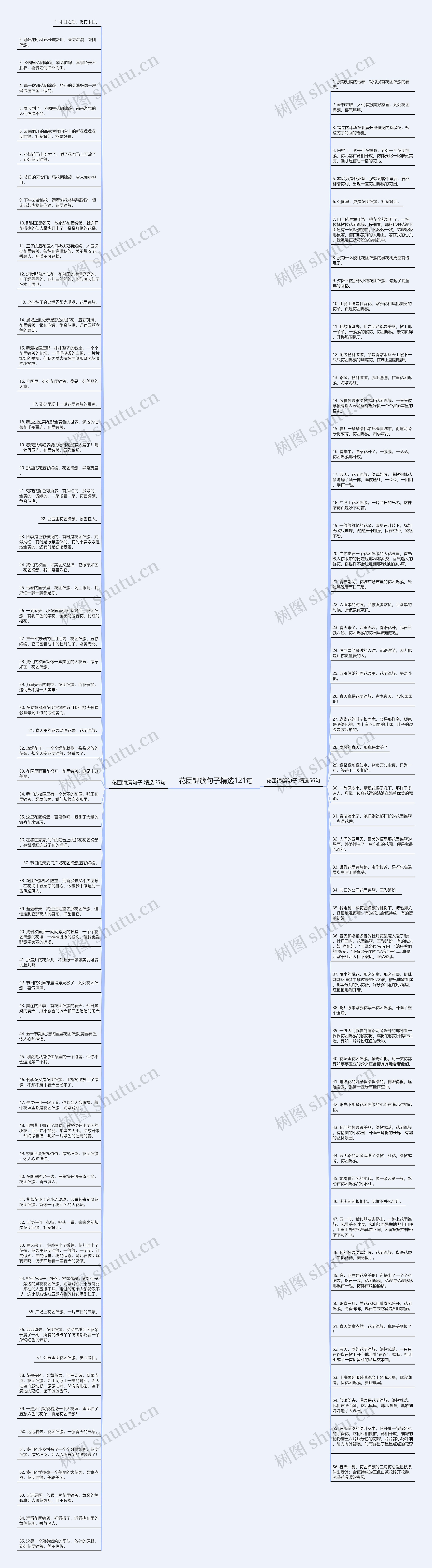 花团锦簇句子精选121句思维导图