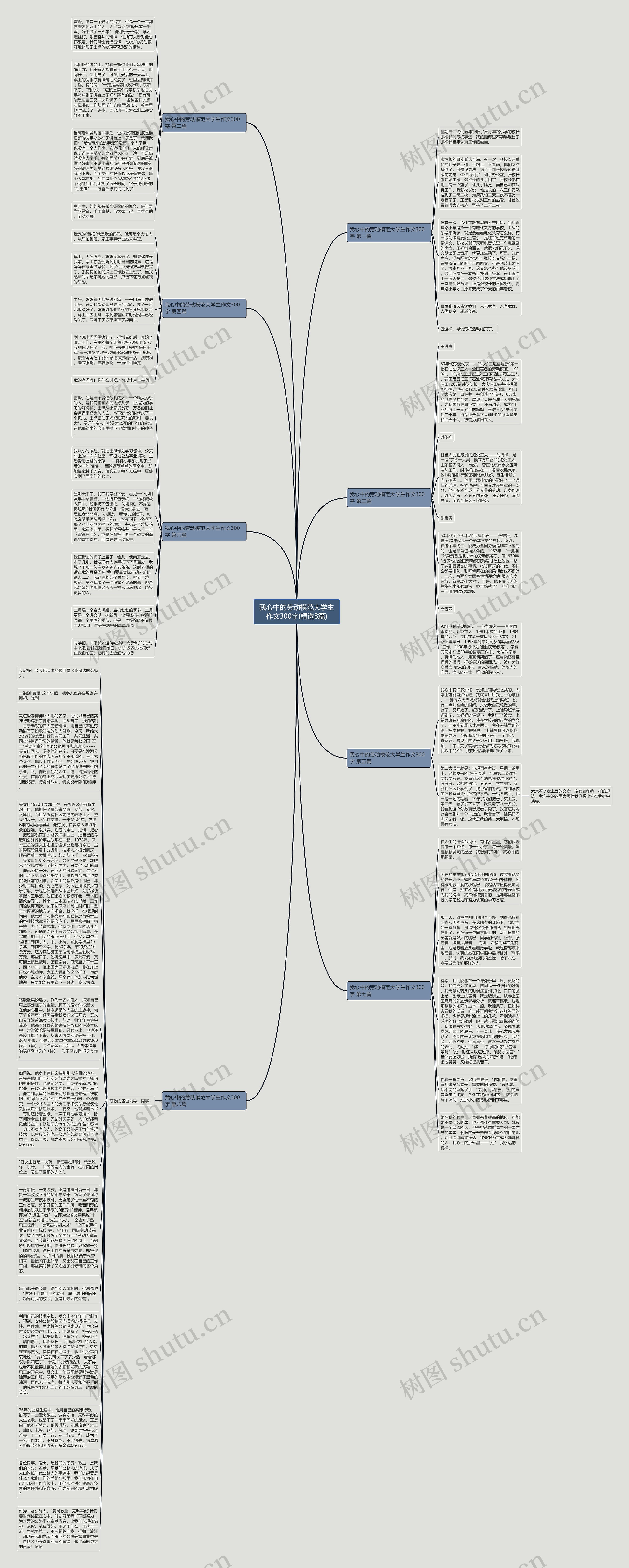 我心中的劳动模范大学生作文300字(精选8篇)思维导图