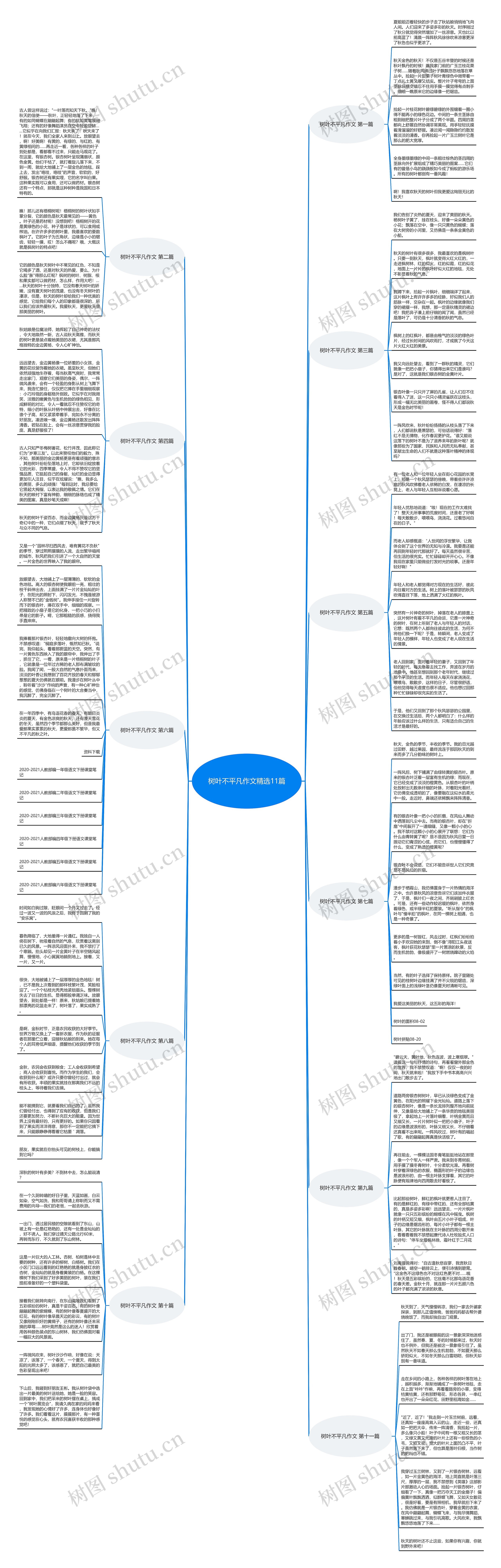 树叶不平凡作文精选11篇思维导图高清图 树叶不平凡作文精选11篇思维导图