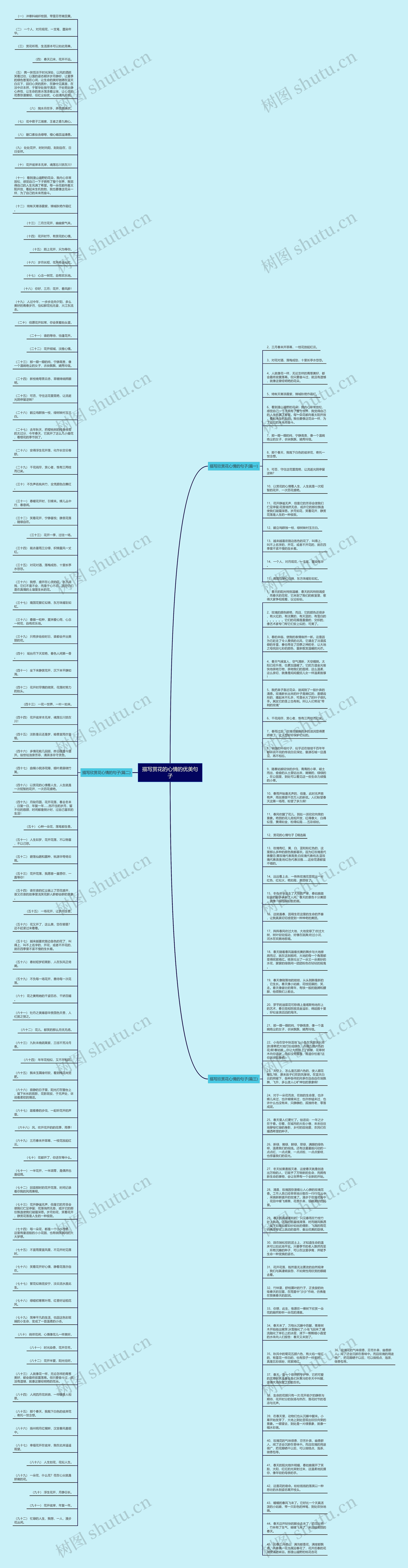 描写赏花的心情的优美句子思维导图