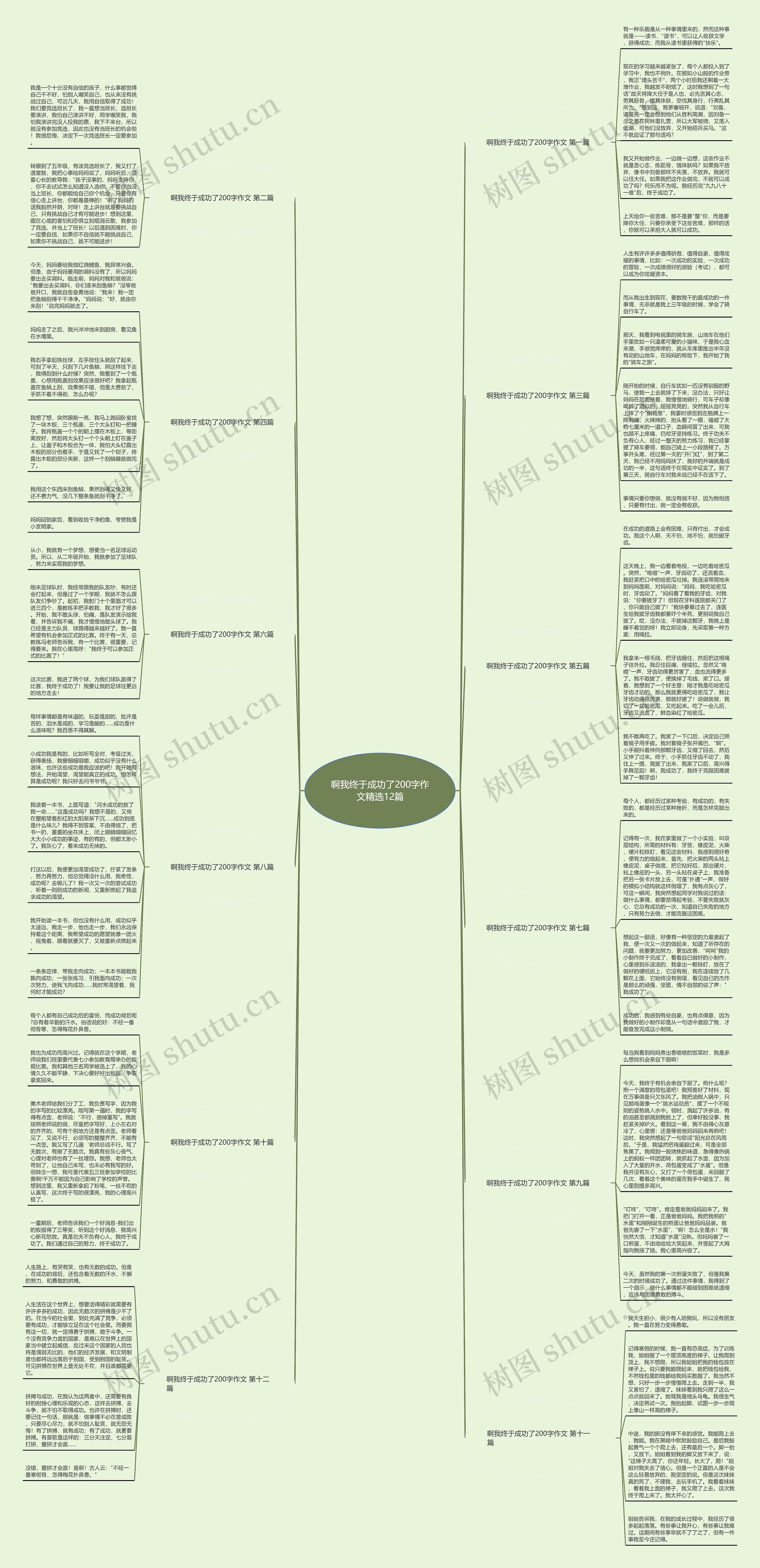 啊我终于成功了200字作文精选12篇思维导图高清图 啊我终于成功了200字作文精选12篇思维导图