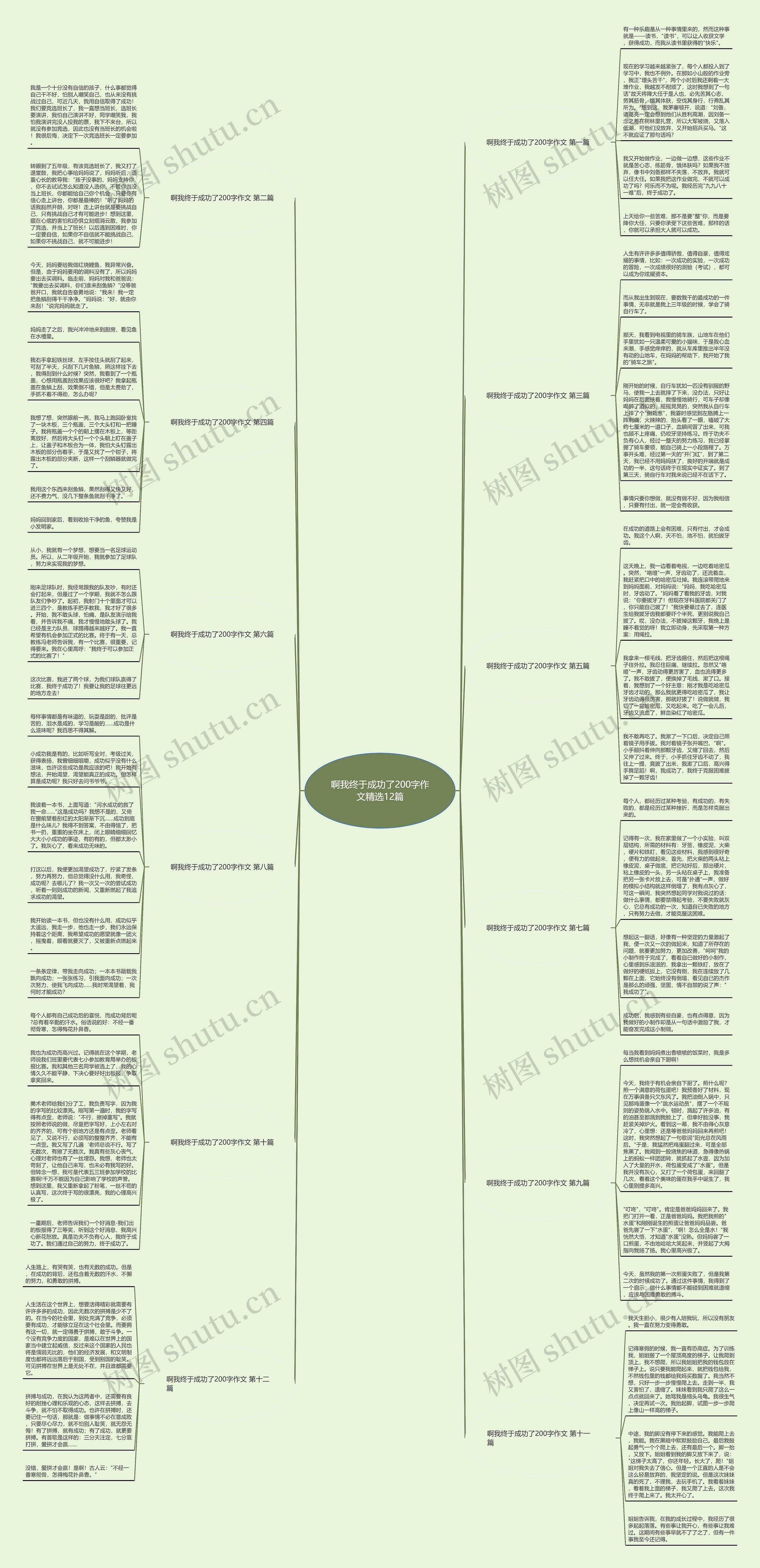 啊我终于成功了200字作文精选12篇思维导图