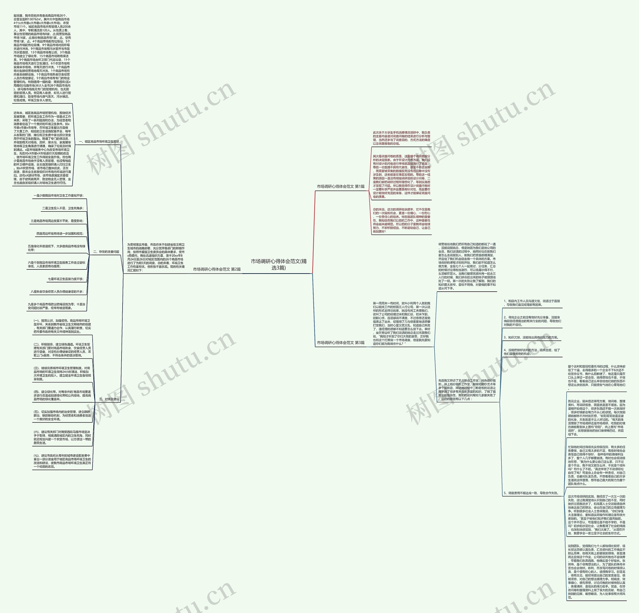 市场调研心得体会范文(精选3篇)思维导图