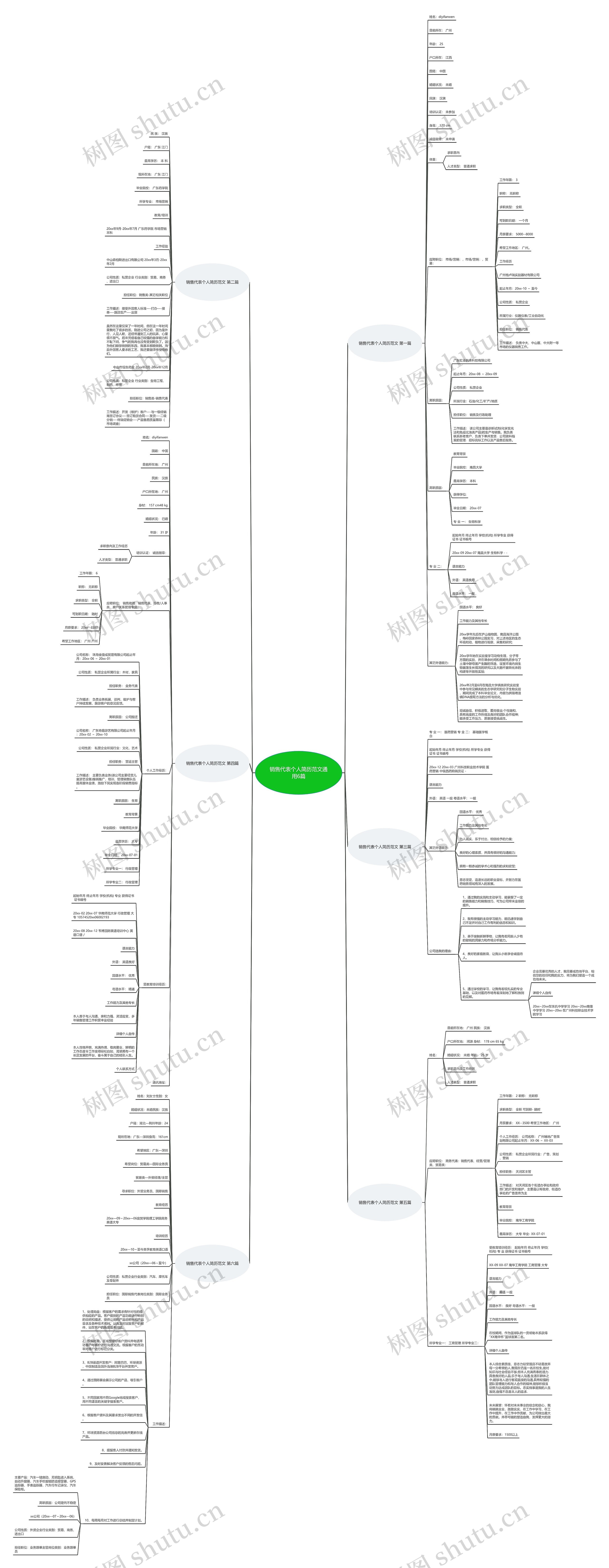 销售代表个人简历范文通用6篇思维导图