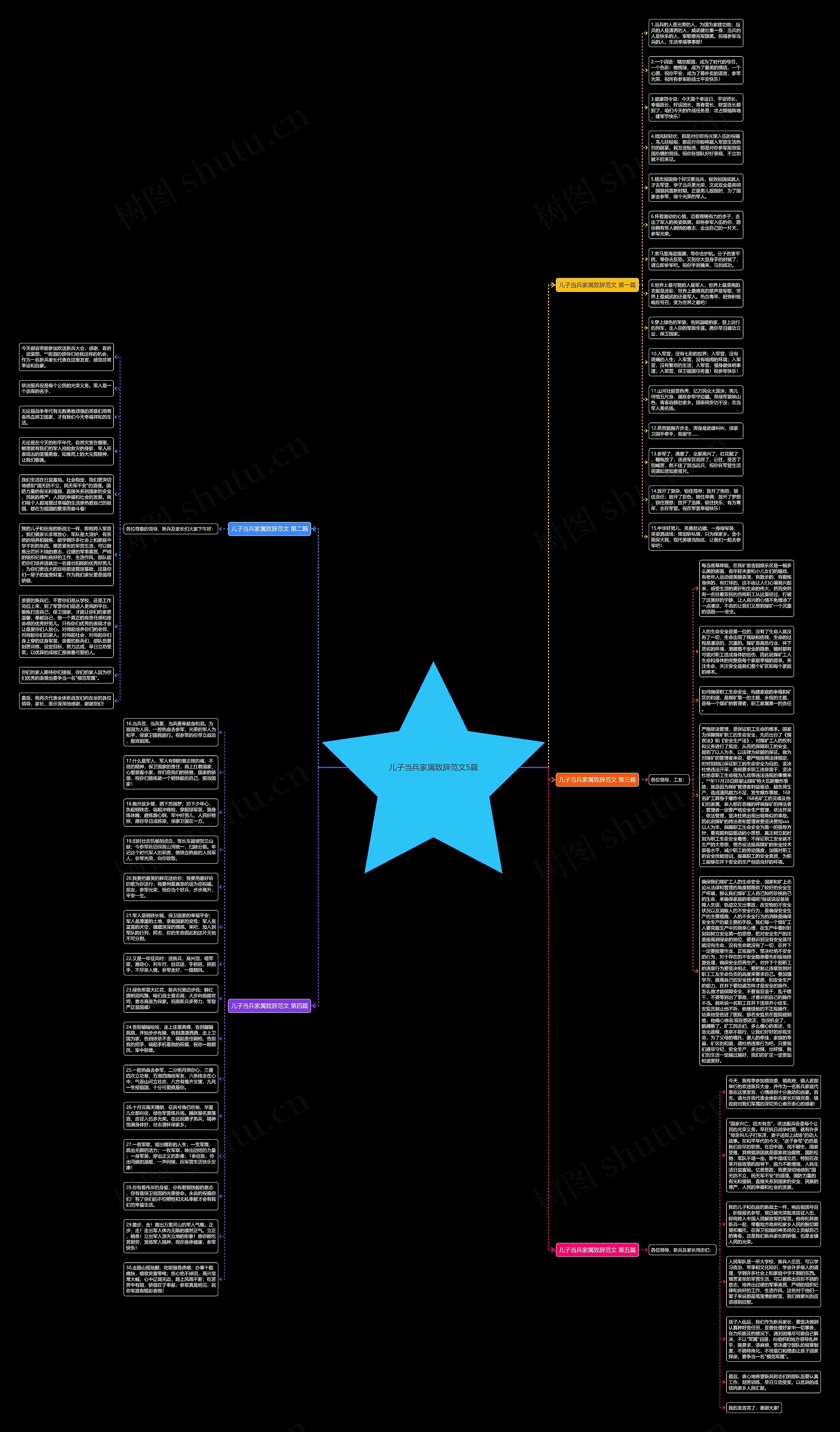 儿子当兵家属致辞范文5篇思维导图